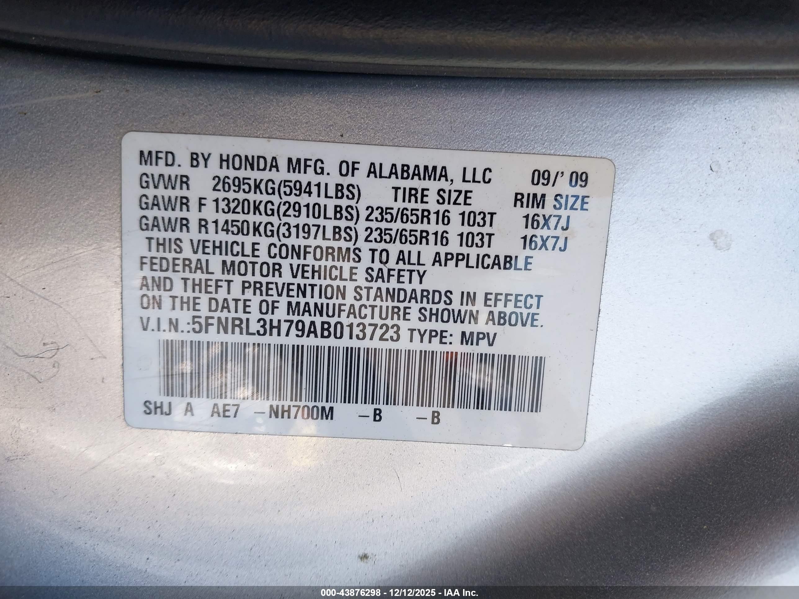 2010 Honda Odyssey Ex-l Silver vin: 5FNRL3H79AB013723