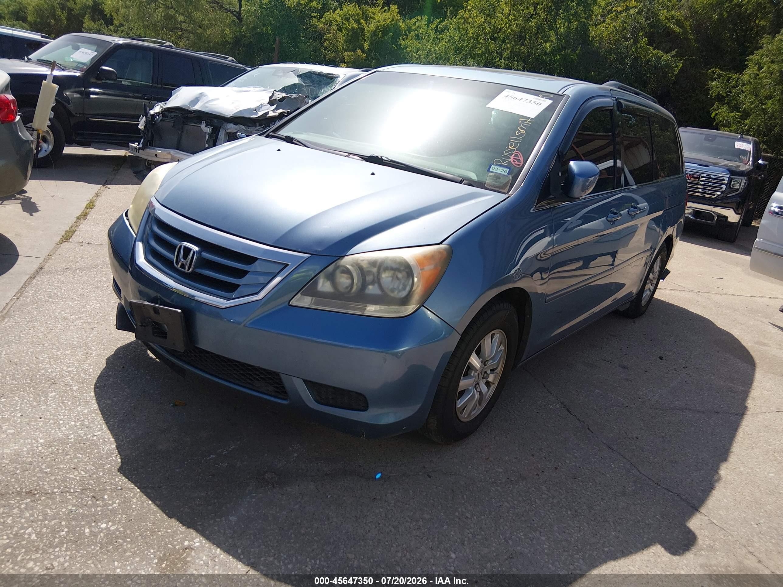 2010 Honda Odyssey Ex-l Light Blue vin: 5FNRL3H79AB031431