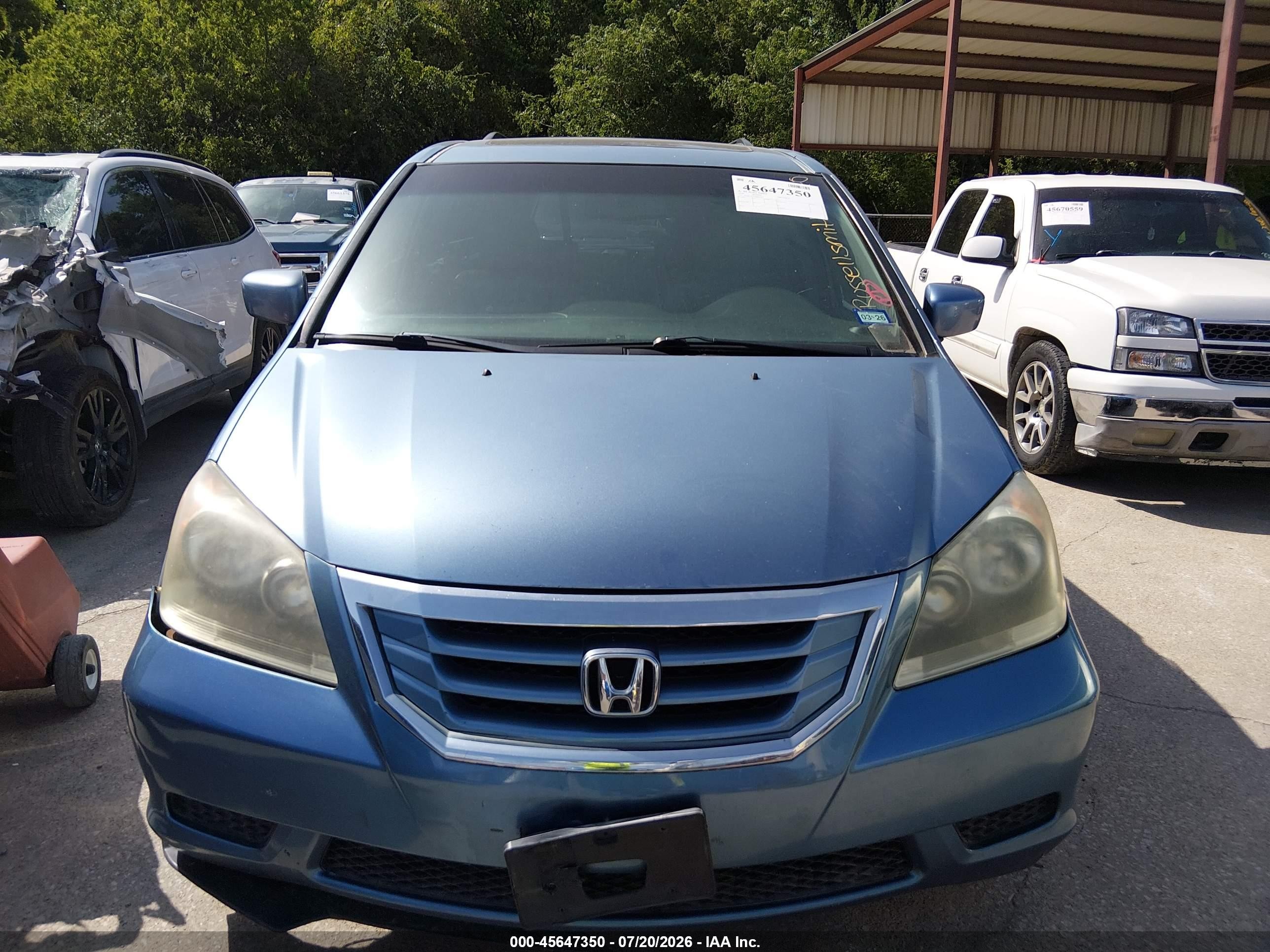 2010 Honda Odyssey Ex-l Light Blue vin: 5FNRL3H79AB031431