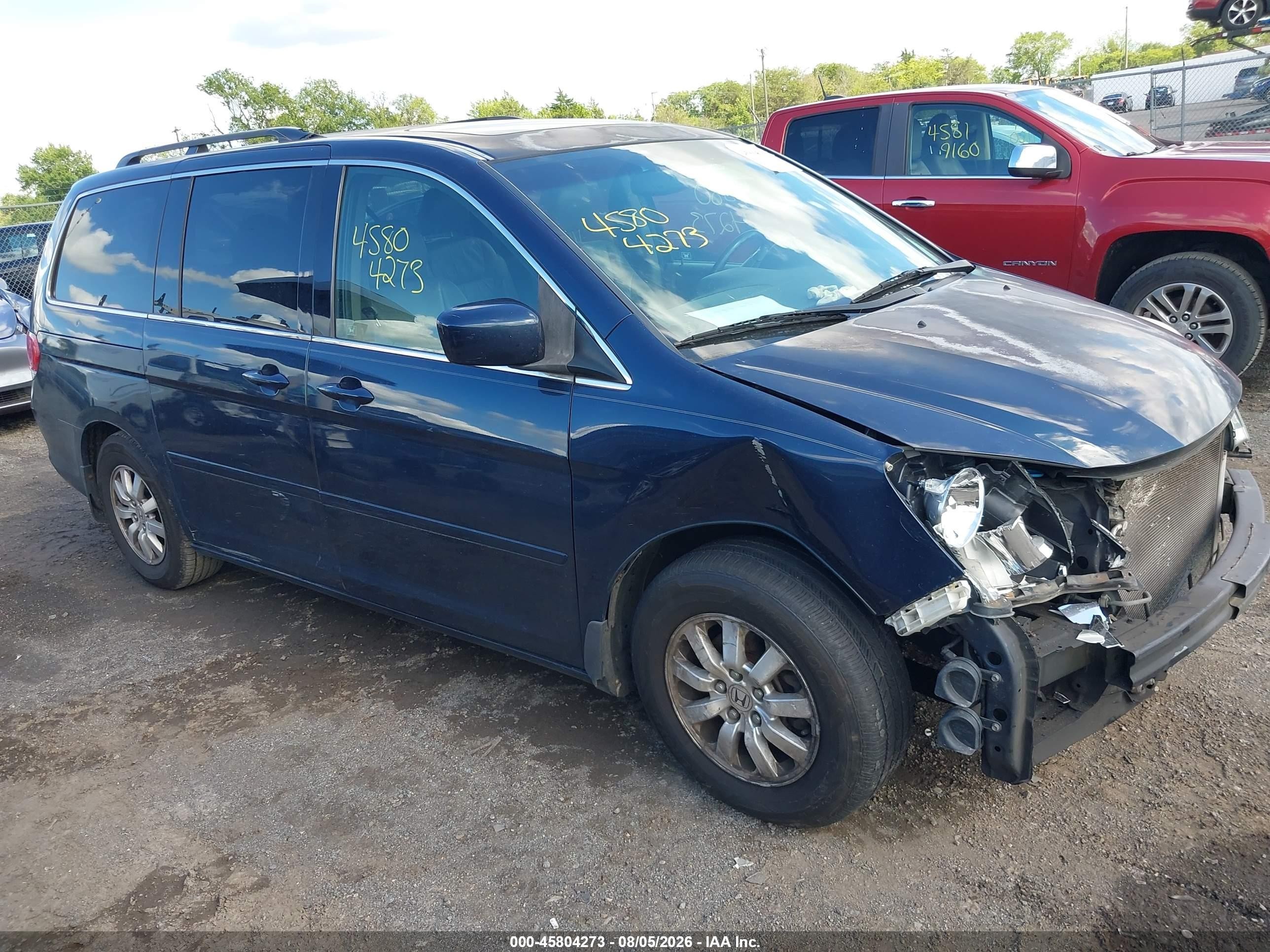 2010 Honda Odyssey Ex-l Синий vin: 5FNRL3H79AB054725