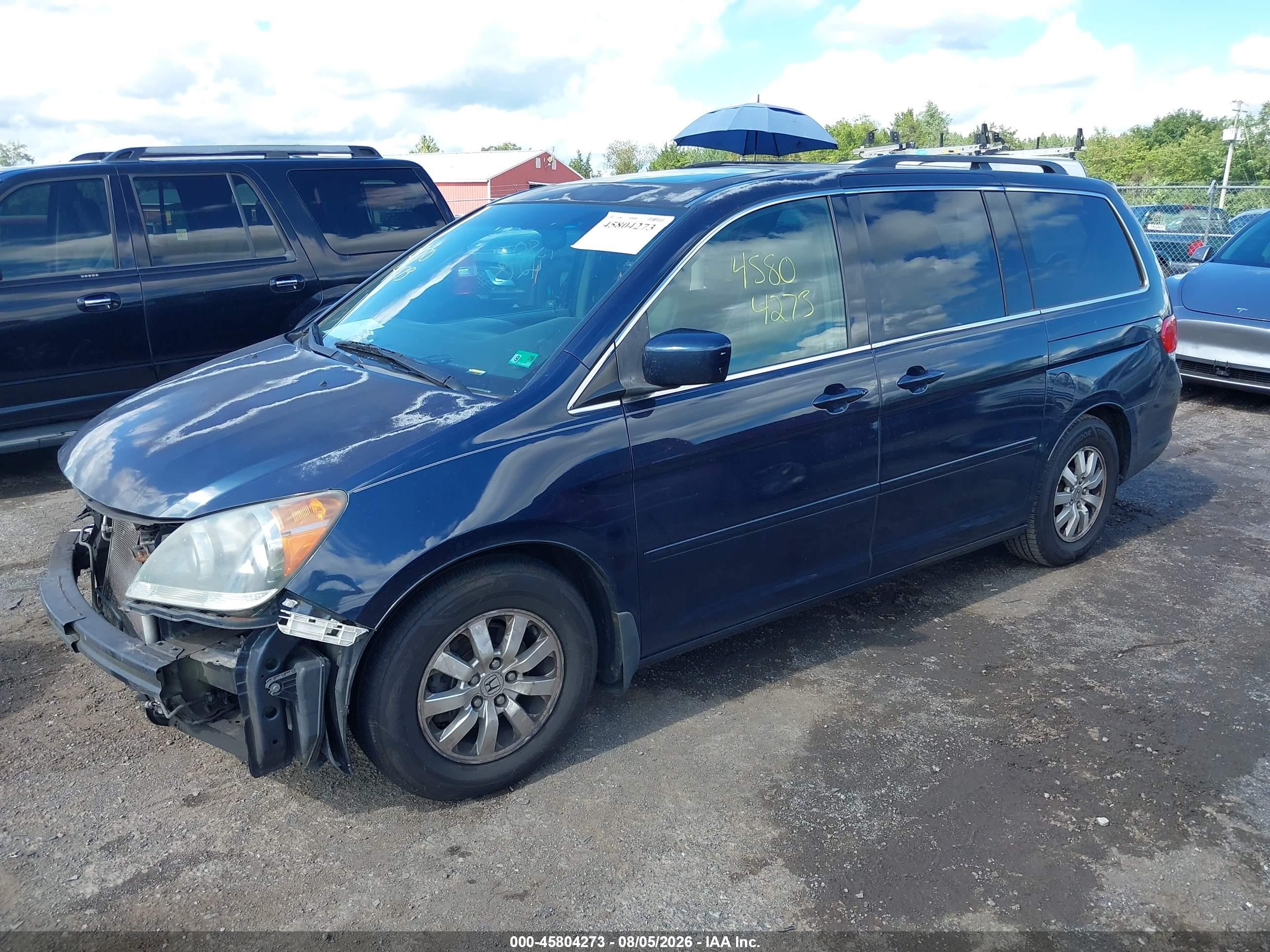 2010 Honda Odyssey Ex-l Синий vin: 5FNRL3H79AB054725