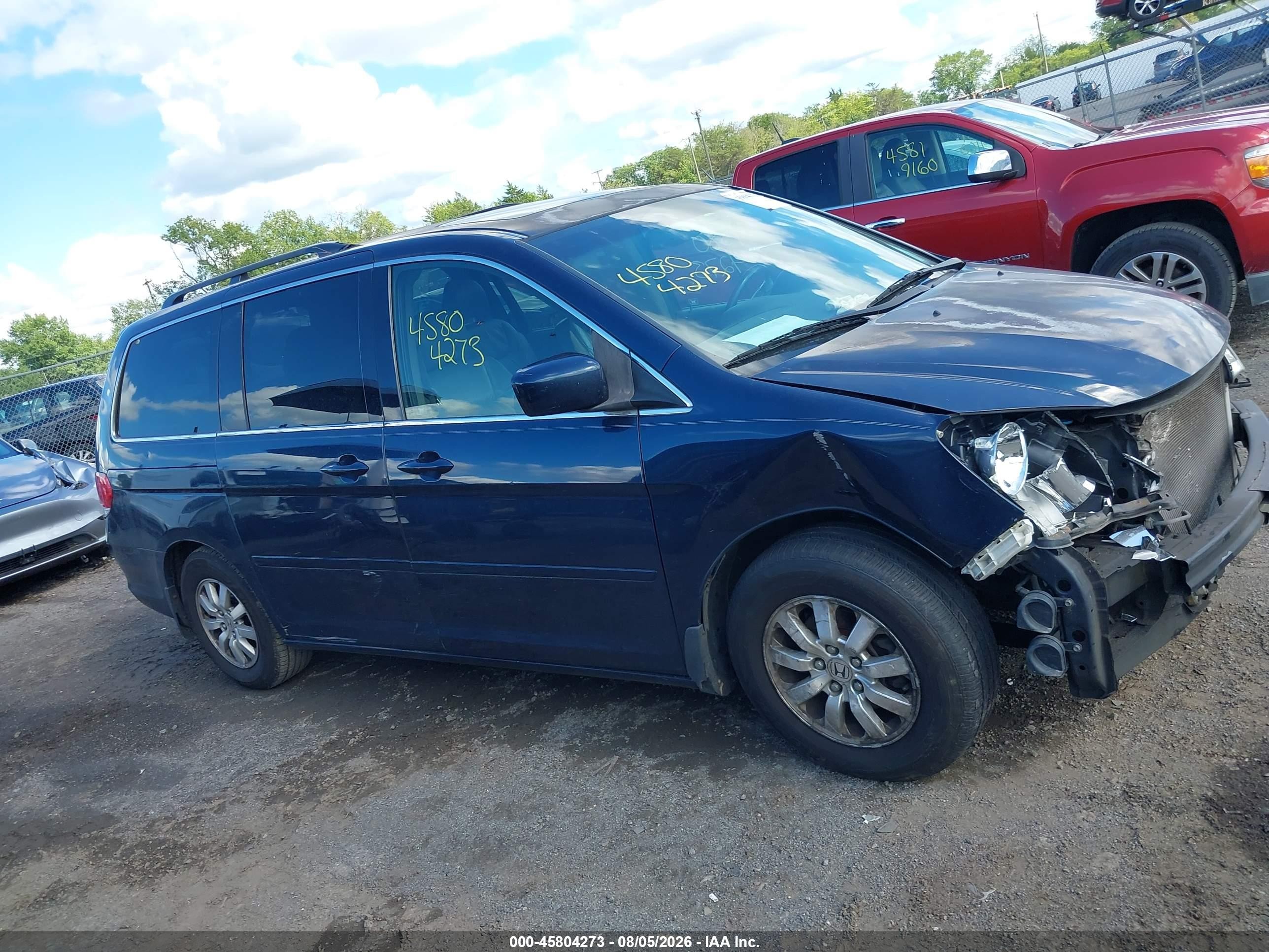 2010 Honda Odyssey Ex-l Синий vin: 5FNRL3H79AB054725