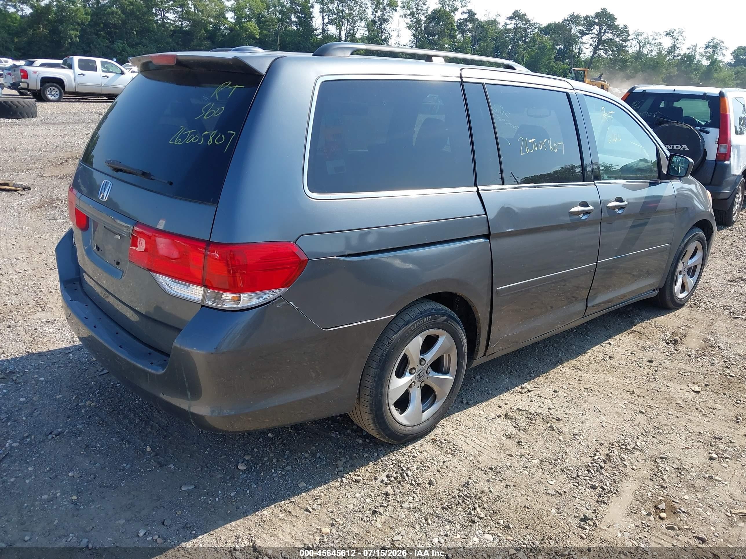 2010 Honda Odyssey Ex-l Gray vin: 5FNRL3H79AB071248