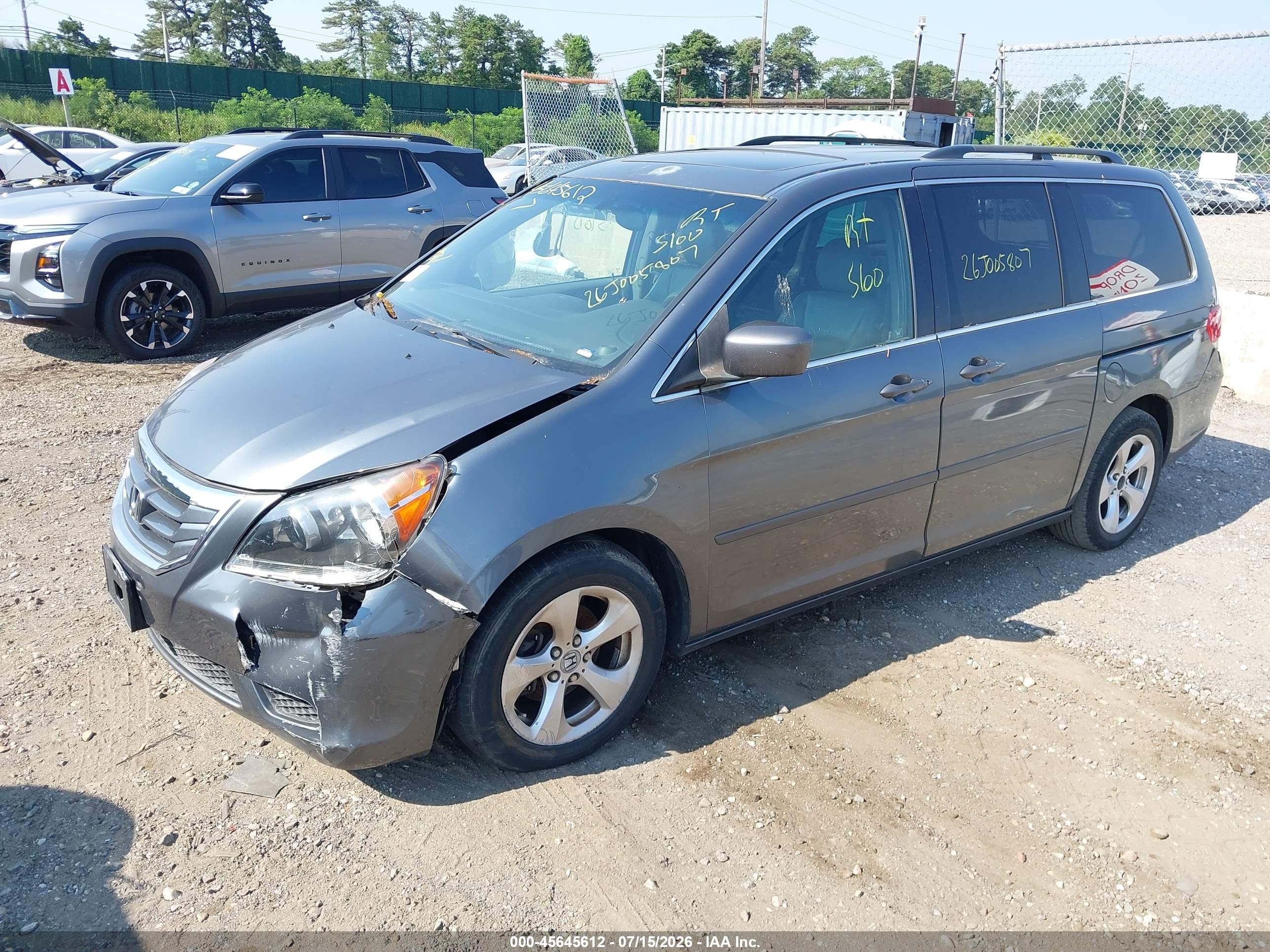 2010 Honda Odyssey Ex-l Gray vin: 5FNRL3H79AB071248