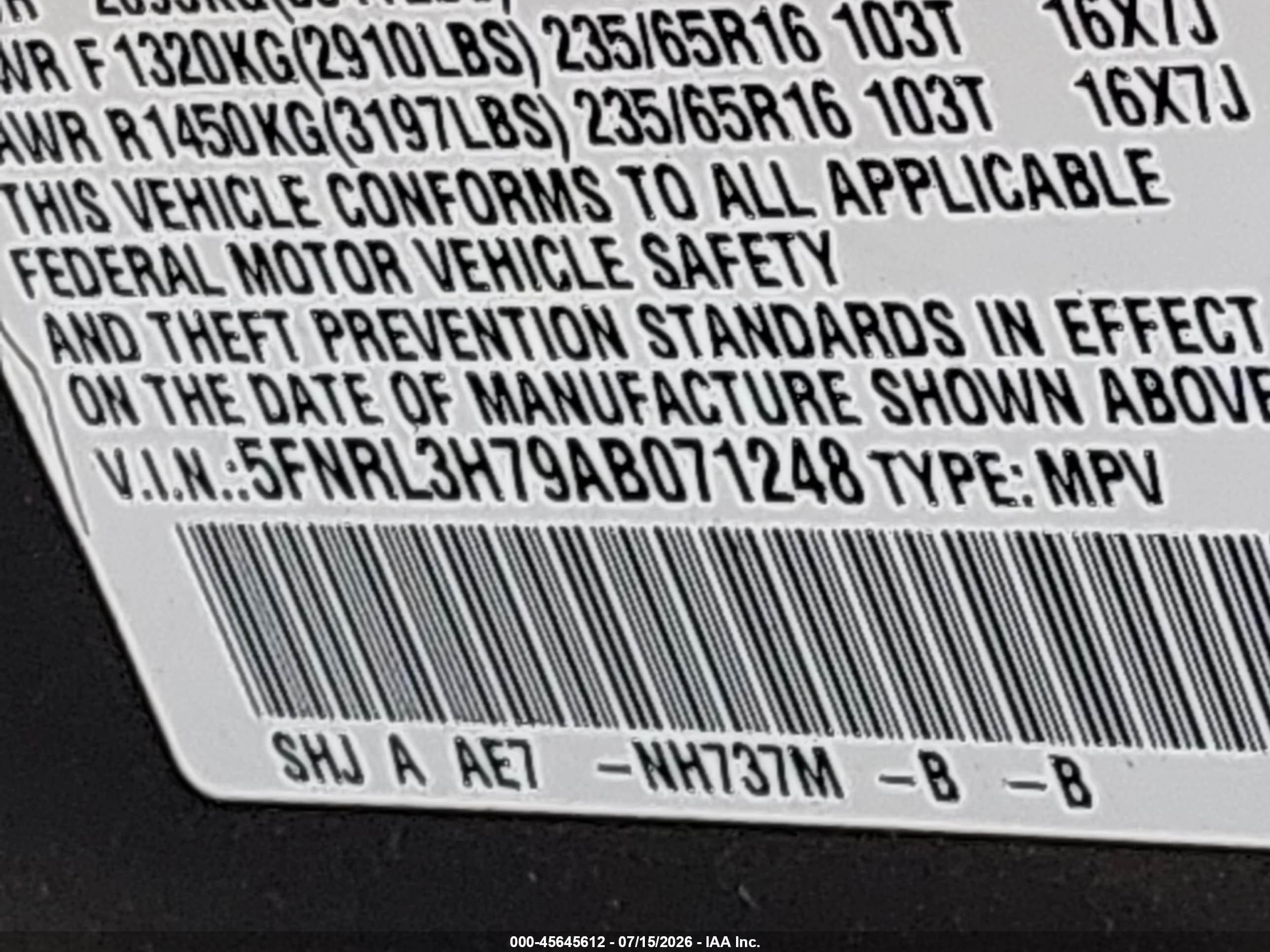 2010 Honda Odyssey Ex-l Gray vin: 5FNRL3H79AB071248