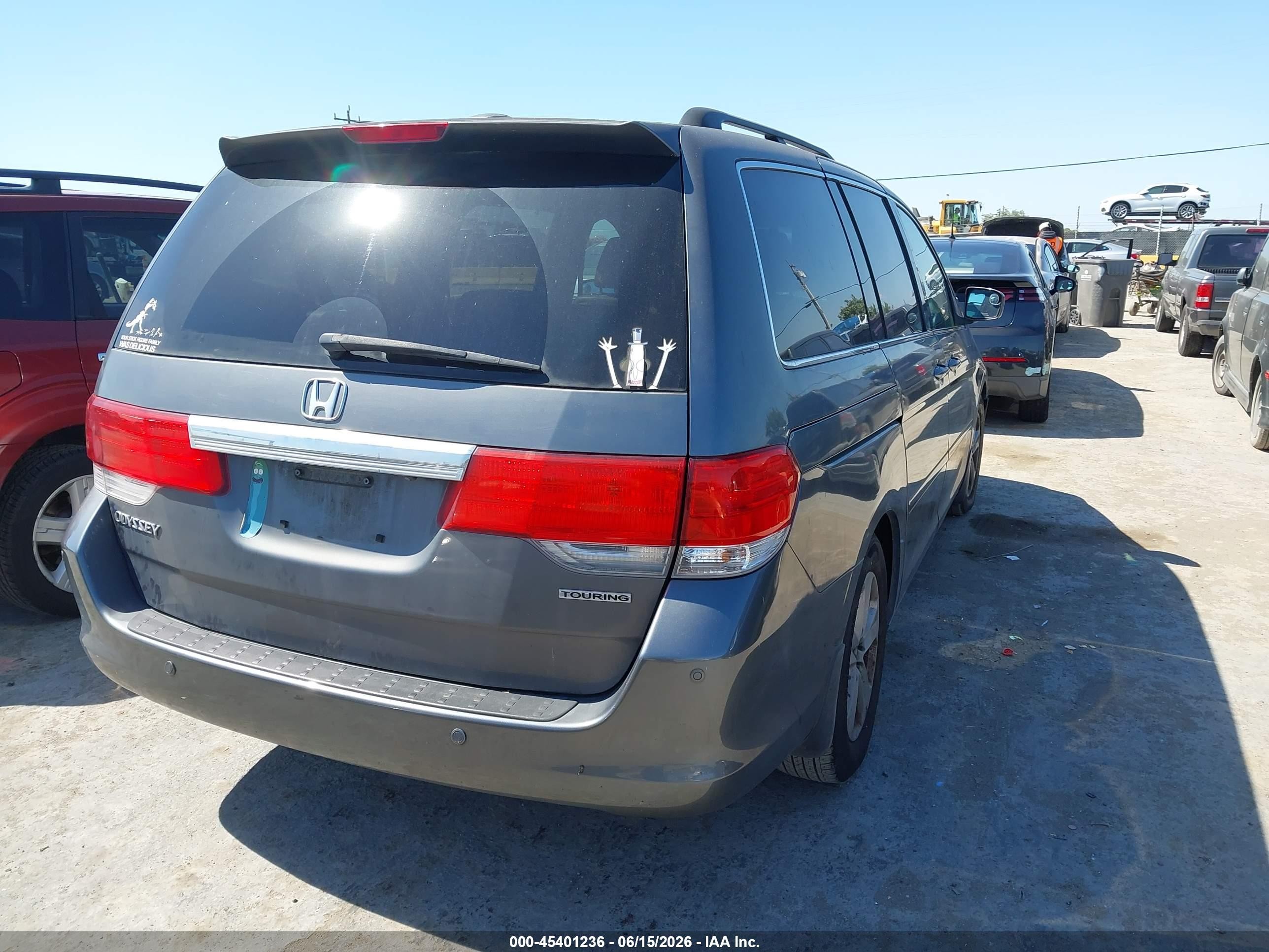 2010 Honda Odyssey Touring Gray vin: 5FNRL3H92AB063946
