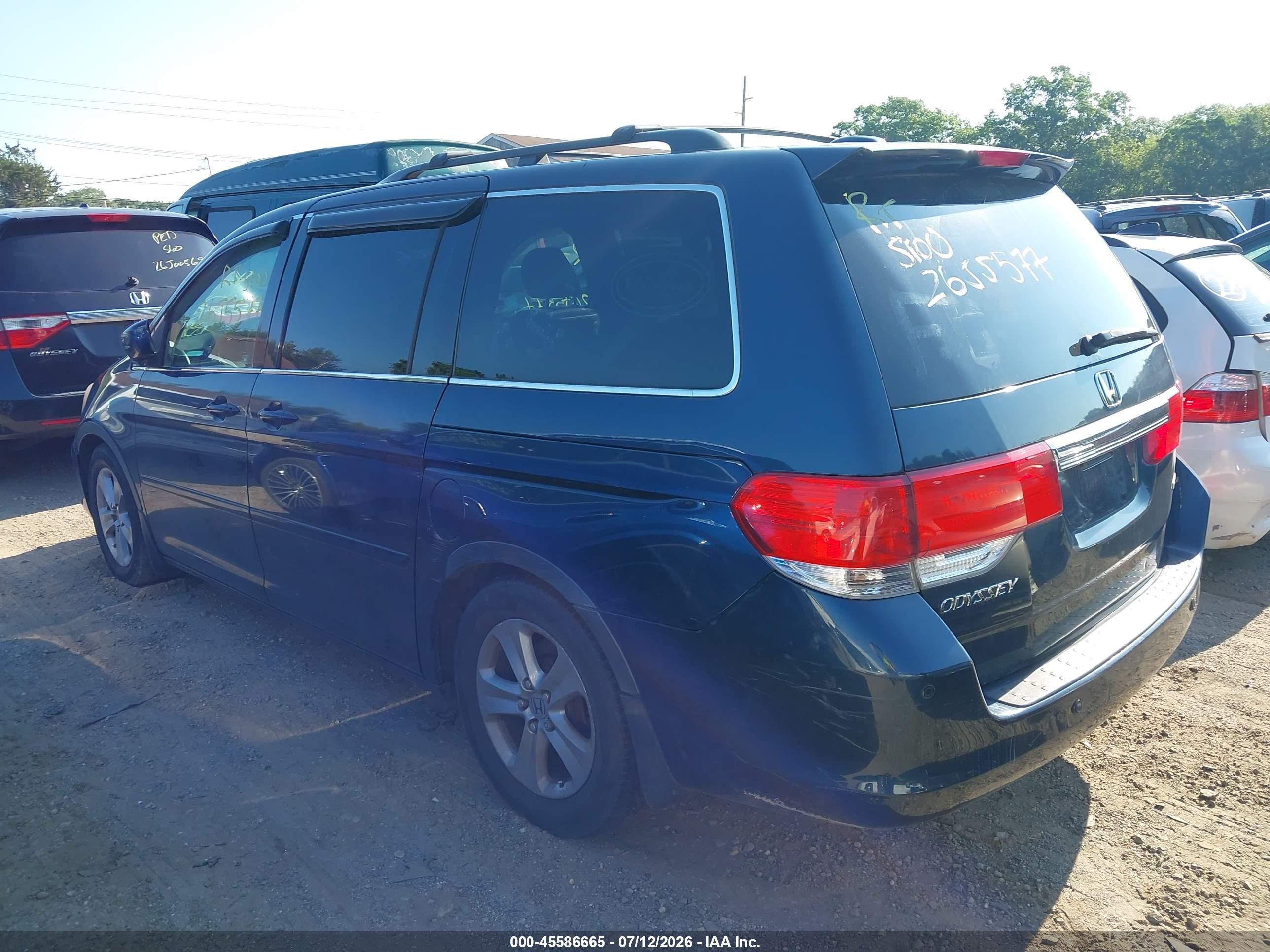 2010 Honda Odyssey Touring Blue vin: 5FNRL3H93AB076379