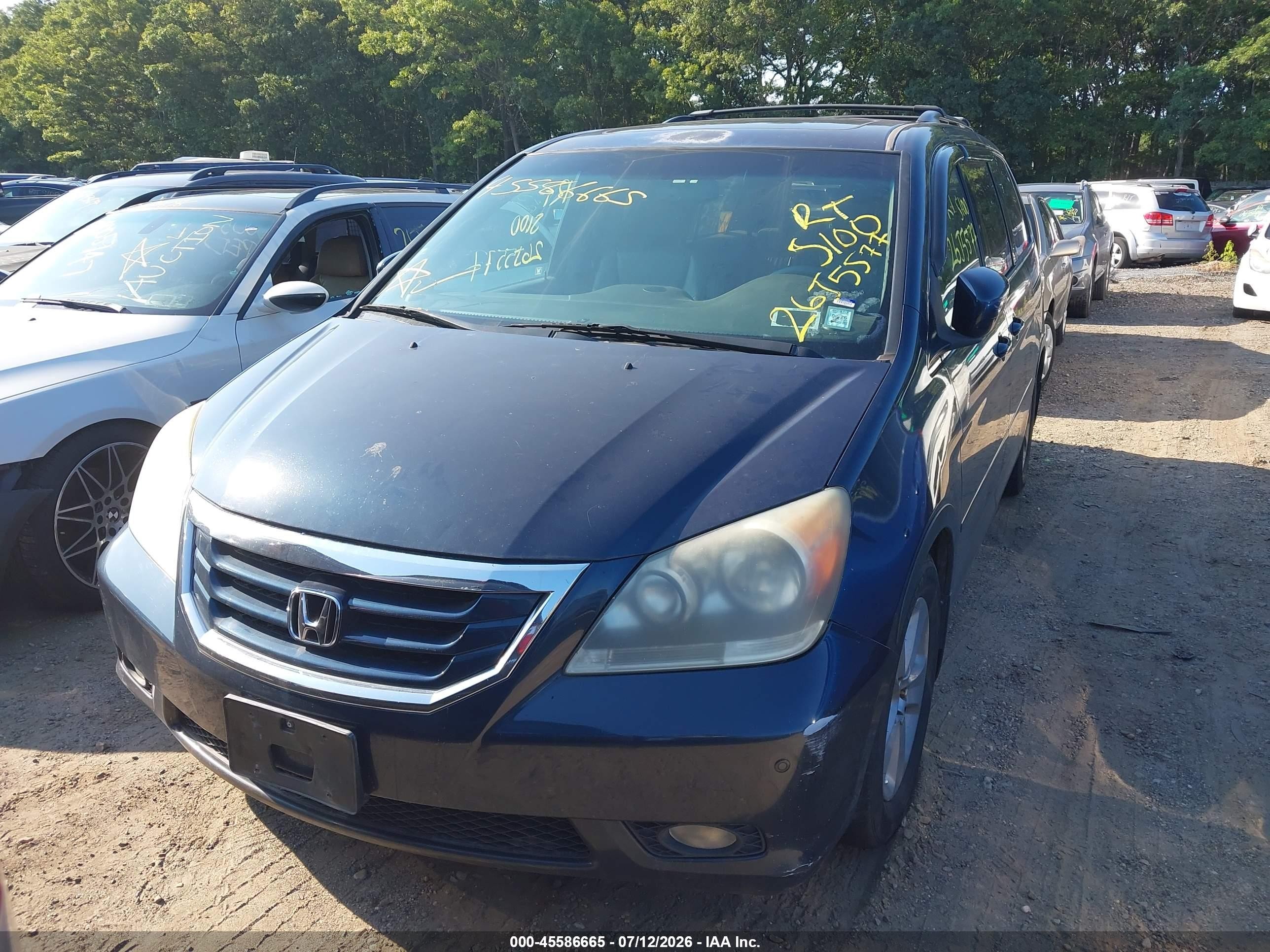 2010 Honda Odyssey Touring Blue vin: 5FNRL3H93AB076379