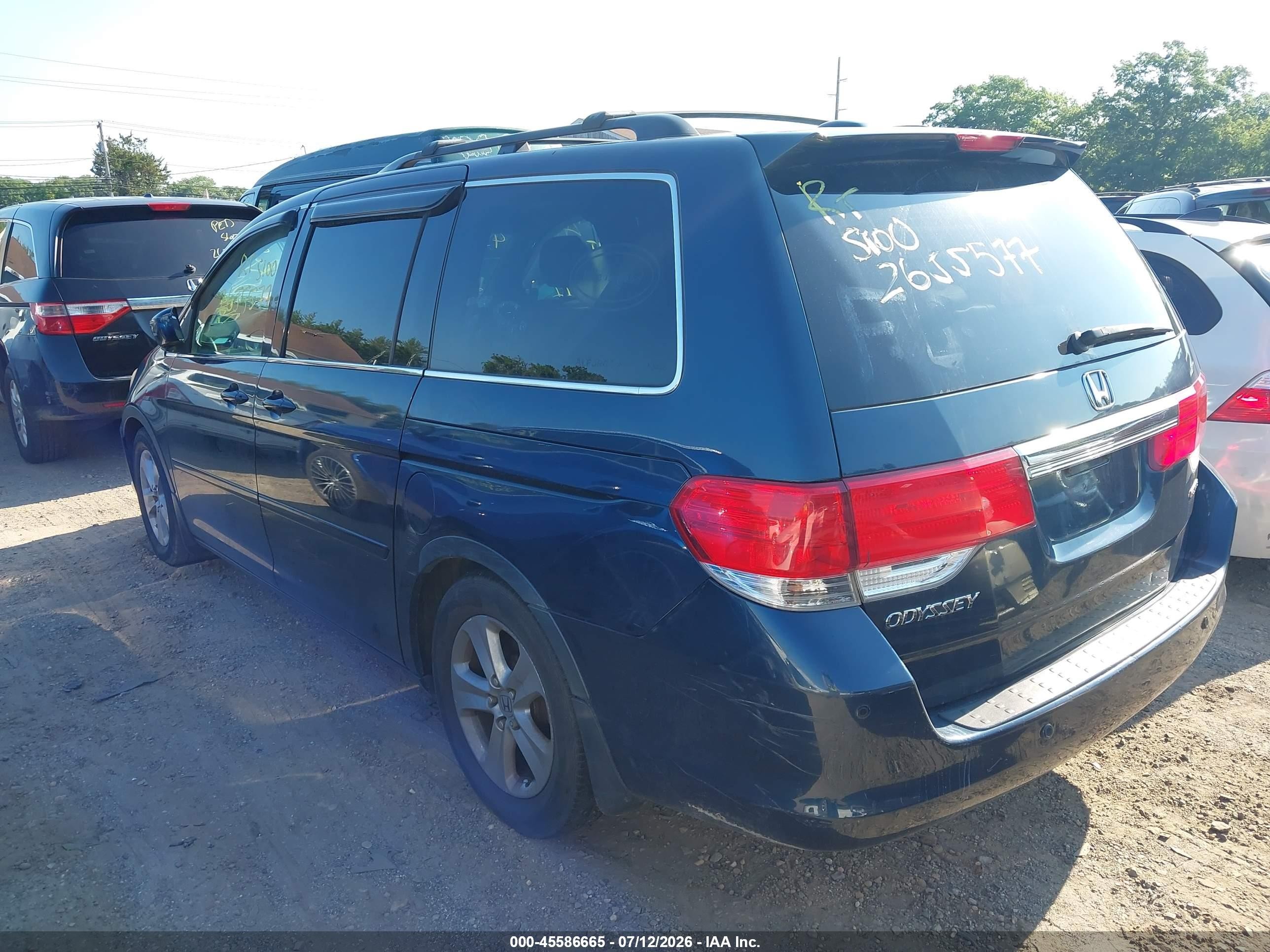 2010 Honda Odyssey Touring Blue vin: 5FNRL3H93AB076379