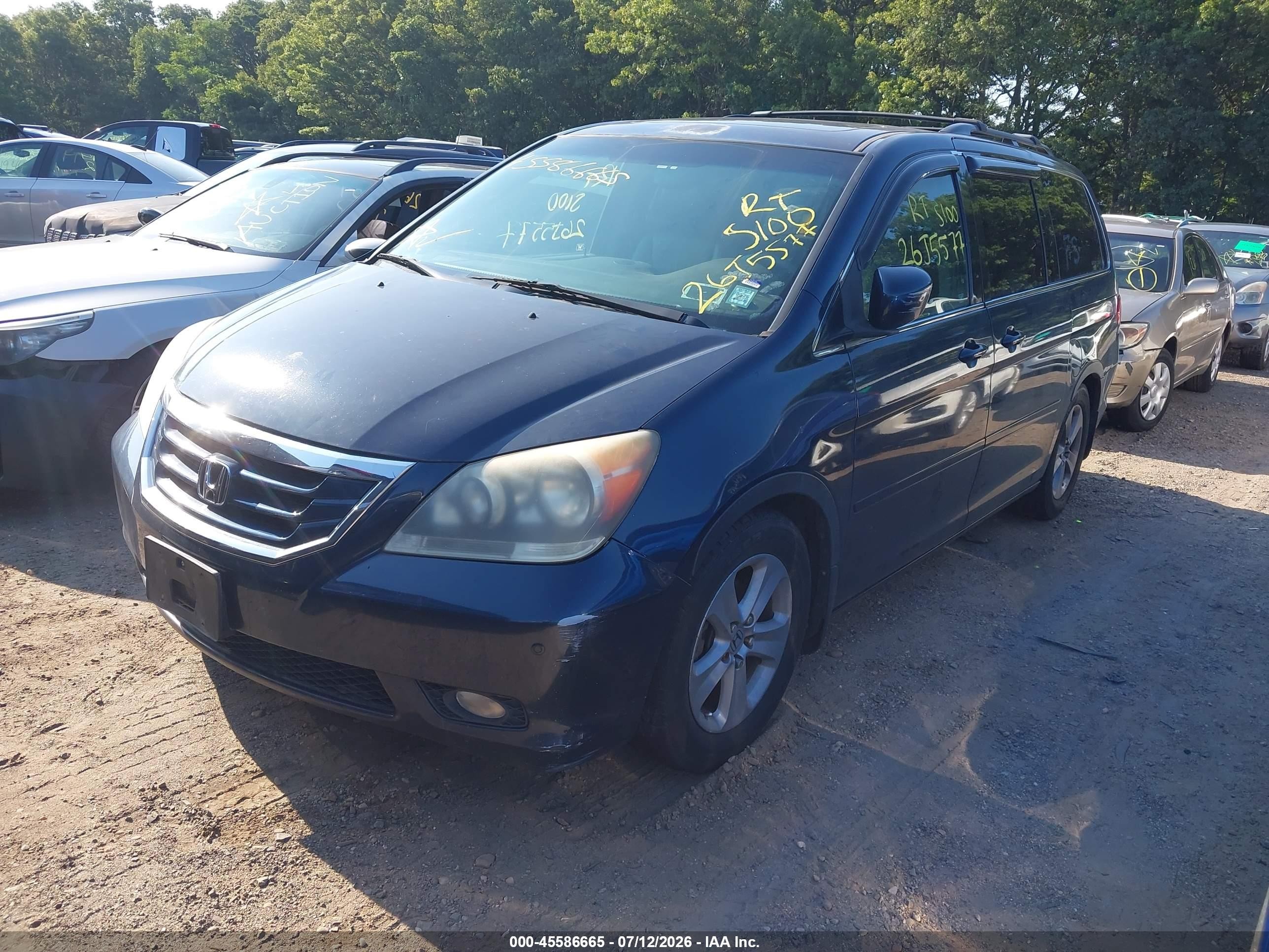2010 Honda Odyssey Touring Blue vin: 5FNRL3H93AB076379
