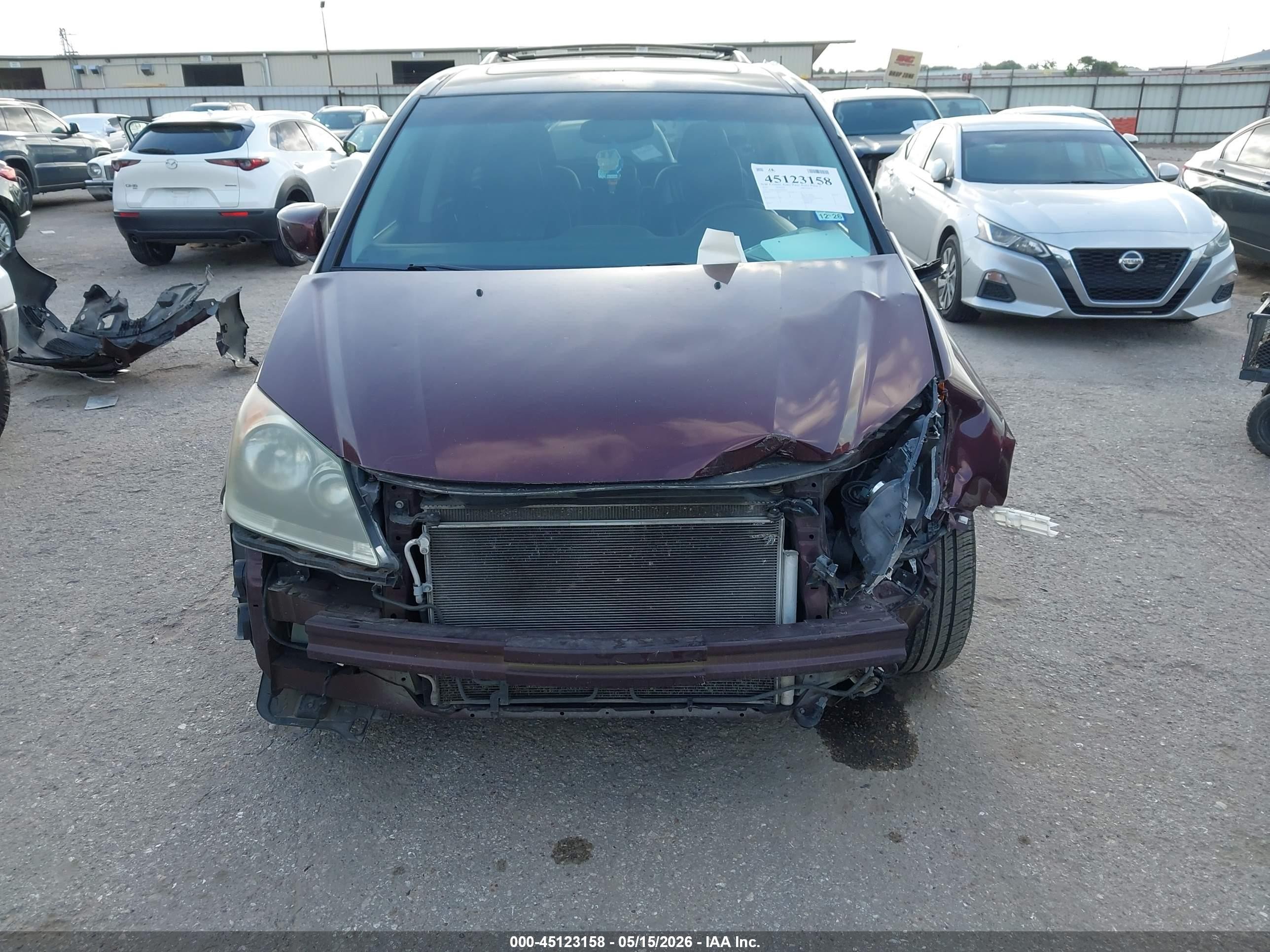 2010 Honda Odyssey Touring Maroon vin: 5FNRL3H94AB108224