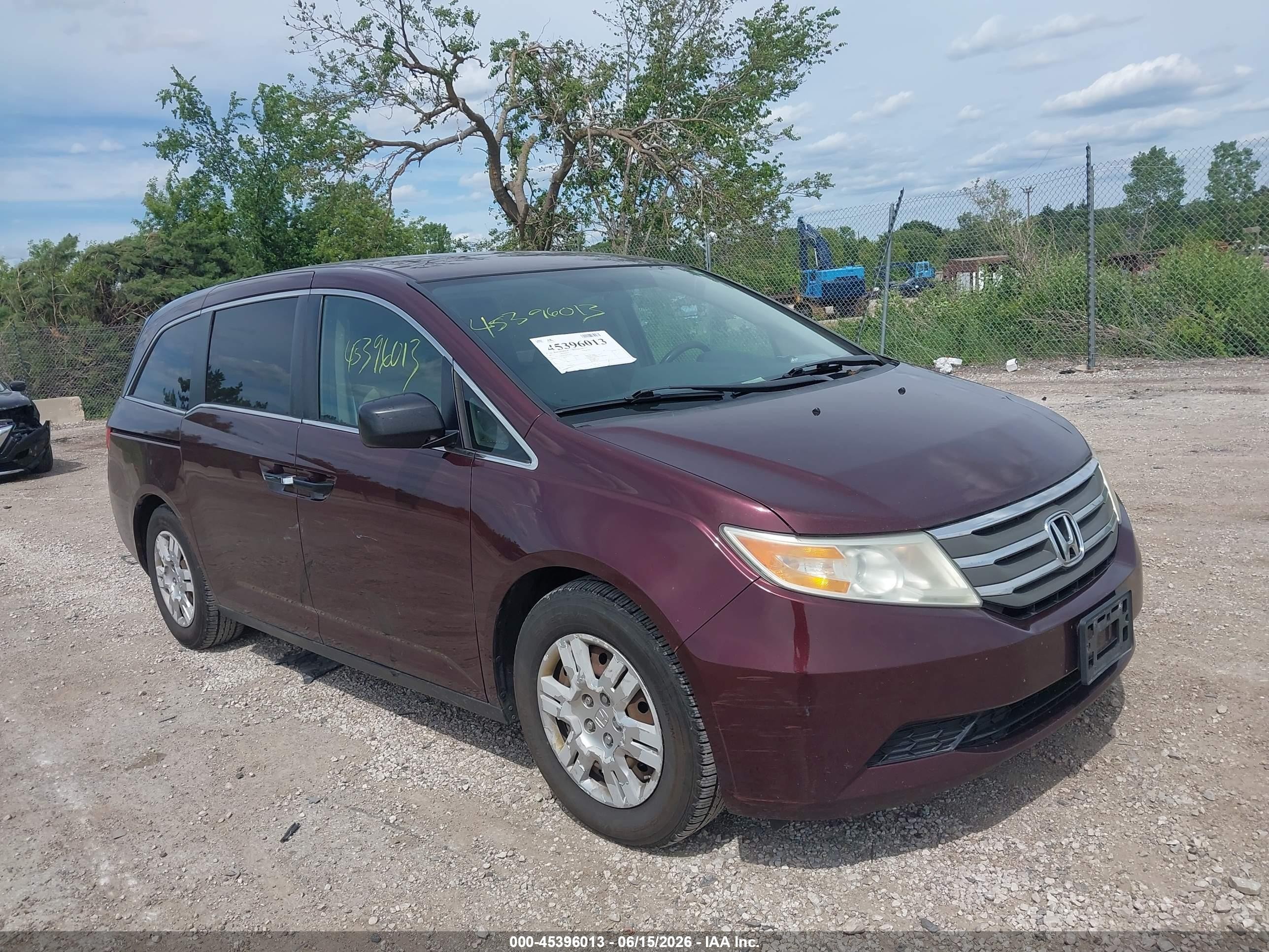 2013 Honda Odyssey Lx Maroon vin: 5FNRL5H20DB072793