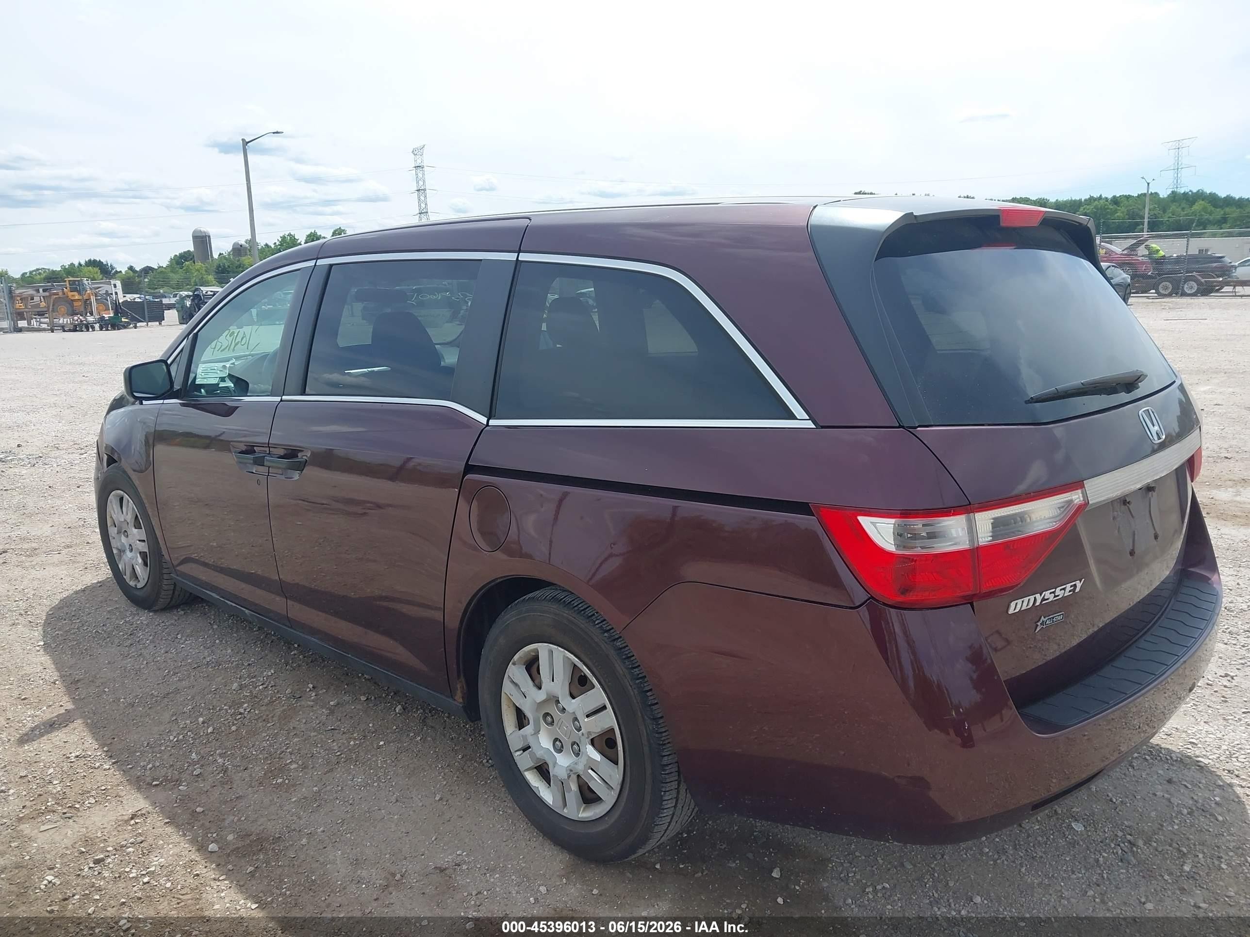2013 Honda Odyssey Lx Maroon vin: 5FNRL5H20DB072793