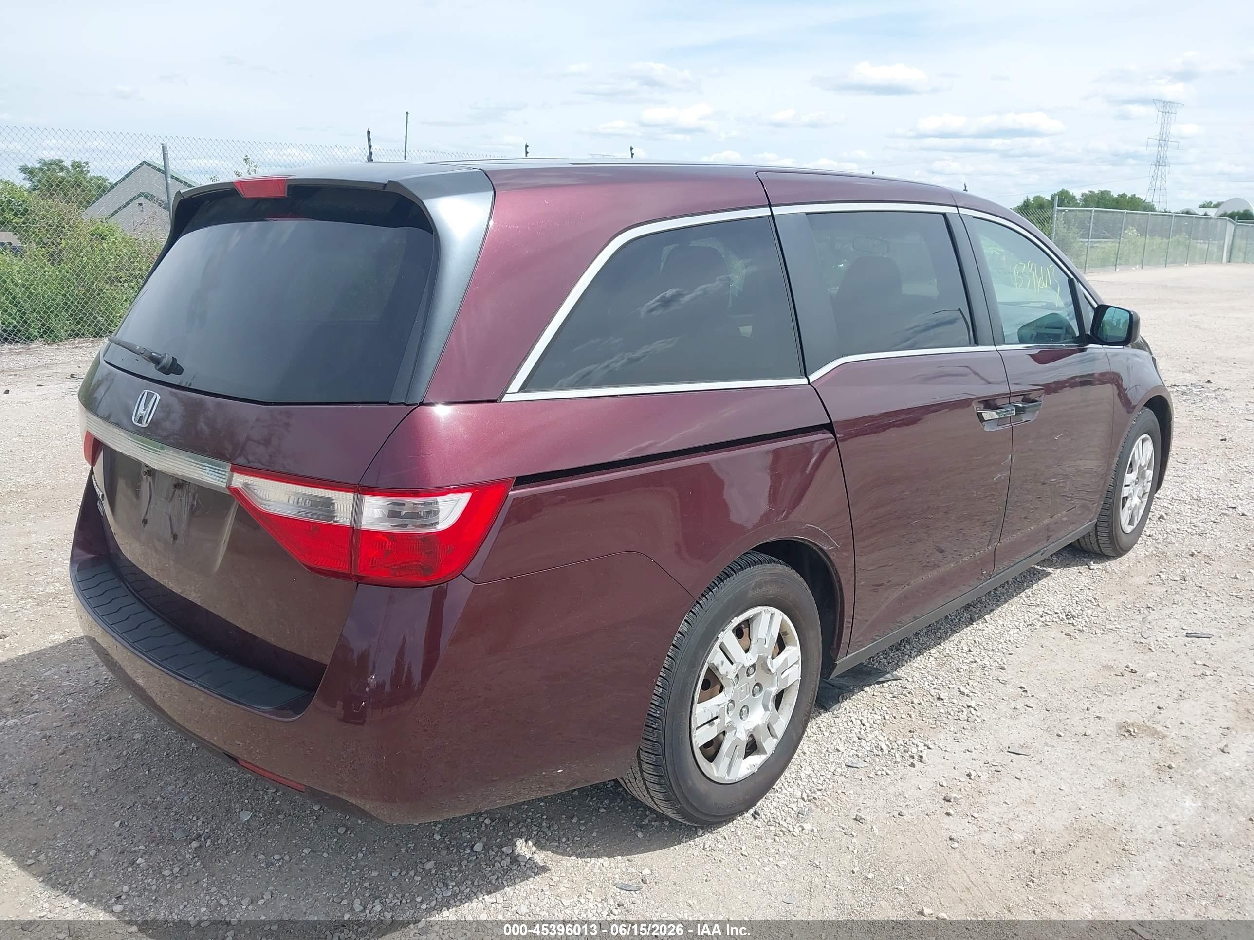 2013 Honda Odyssey Lx Maroon vin: 5FNRL5H20DB072793