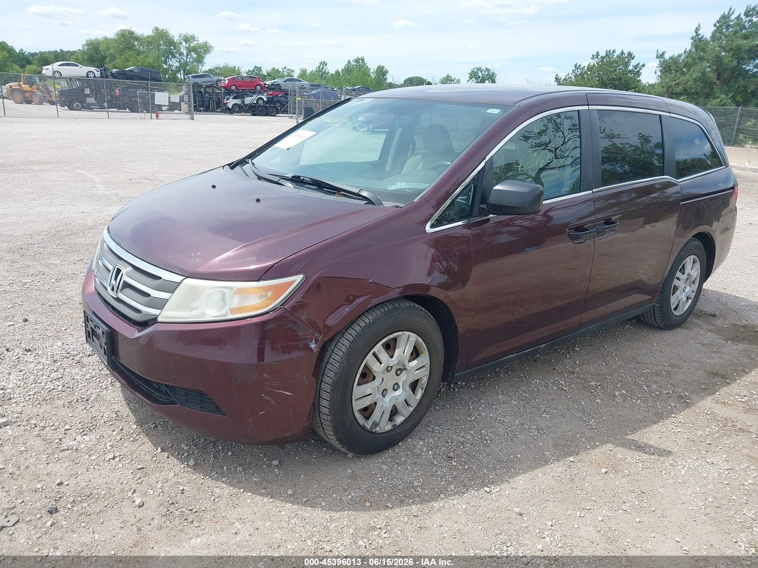 2013 Honda Odyssey Lx Maroon vin: 5FNRL5H20DB072793