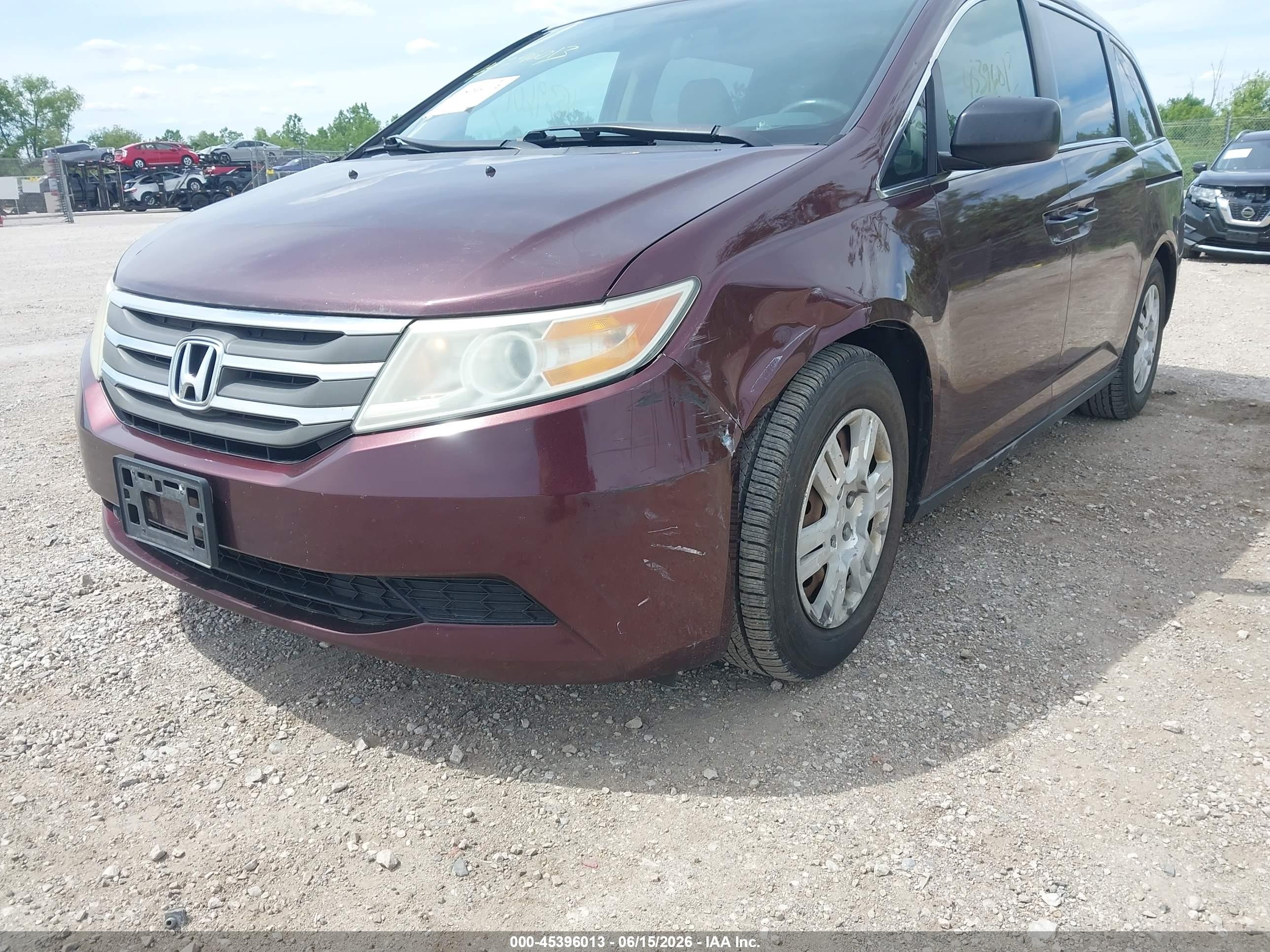 2013 Honda Odyssey Lx Maroon vin: 5FNRL5H20DB072793