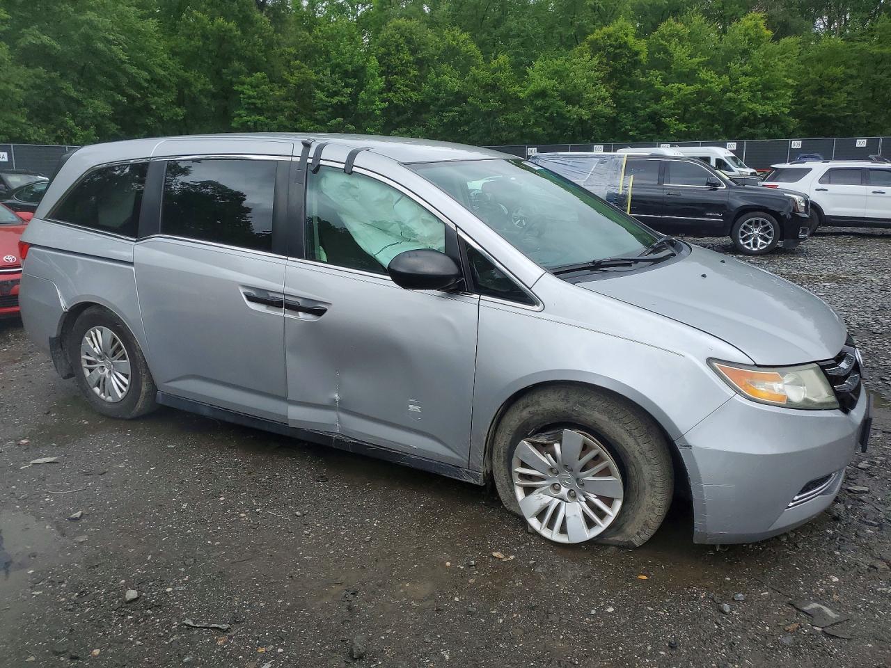 2014 Honda Odyssey Lx Silver vin: 5FNRL5H20EB010327