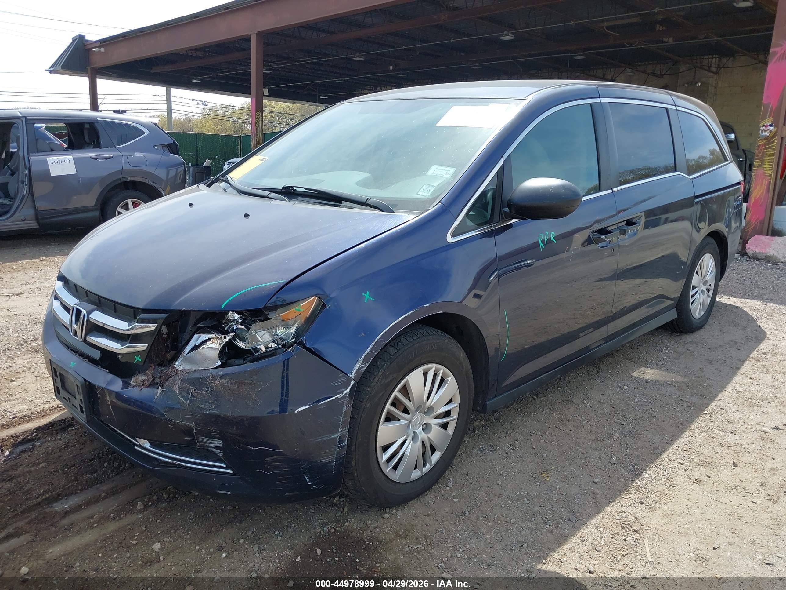2014 Honda Odyssey Lx Blue vin: 5FNRL5H20EB013065