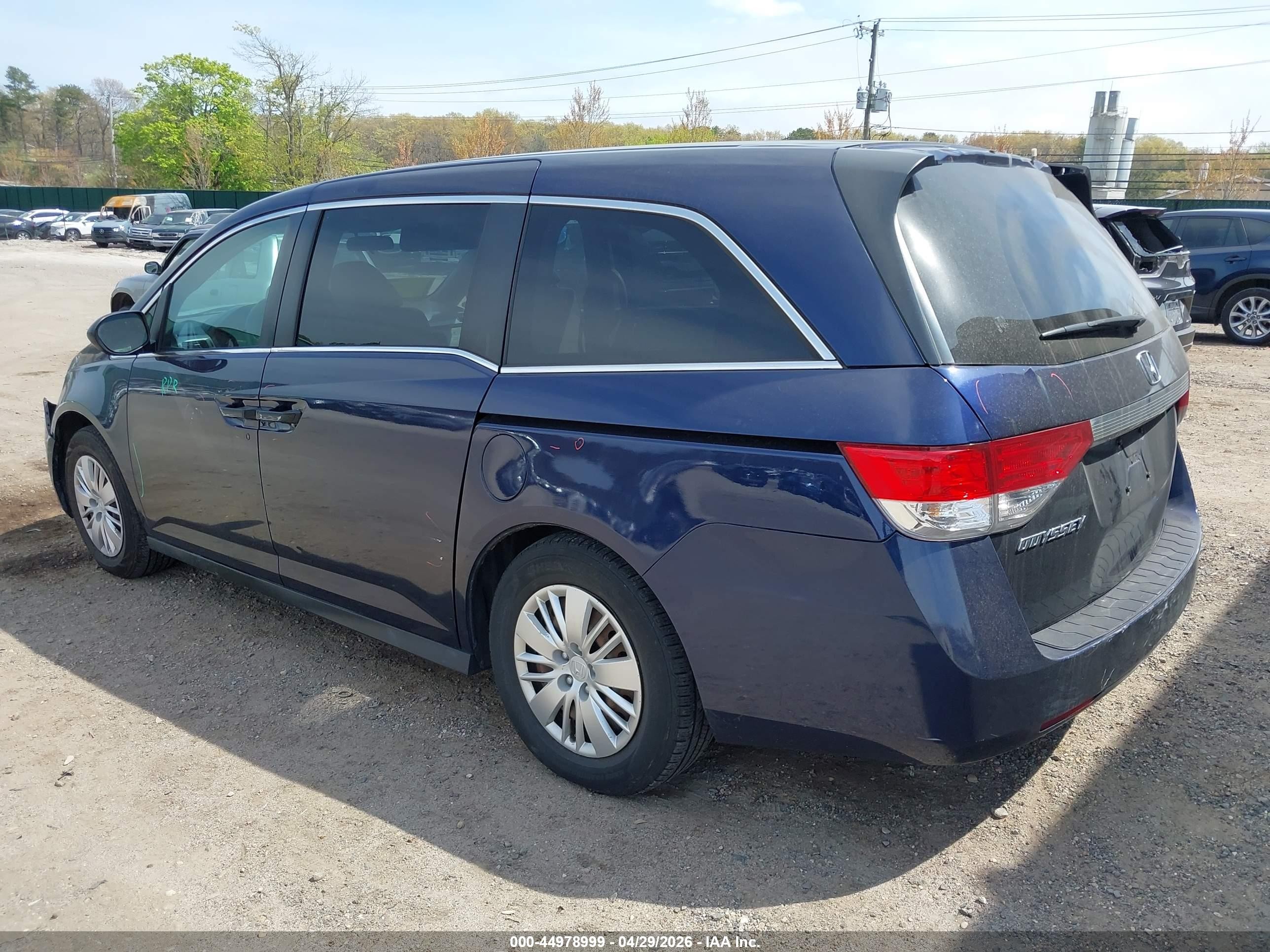 2014 Honda Odyssey Lx Blue vin: 5FNRL5H20EB013065