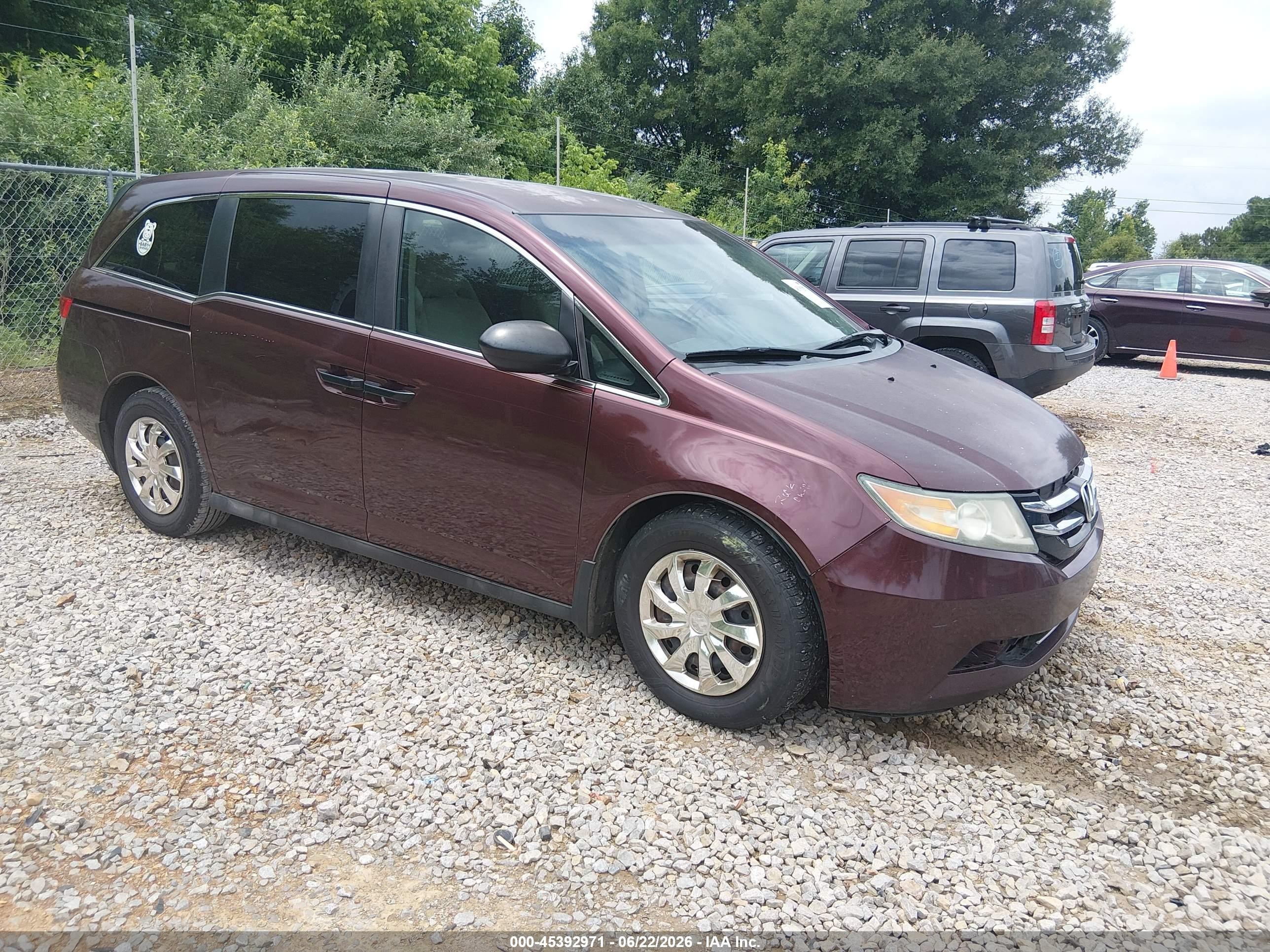 2014 Honda Odyssey Lx Maroon vin: 5FNRL5H20EB088980