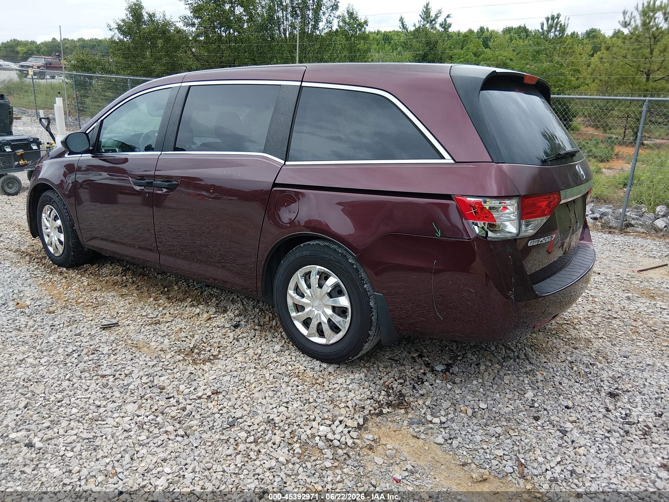 2014 Honda Odyssey Lx Maroon vin: 5FNRL5H20EB088980