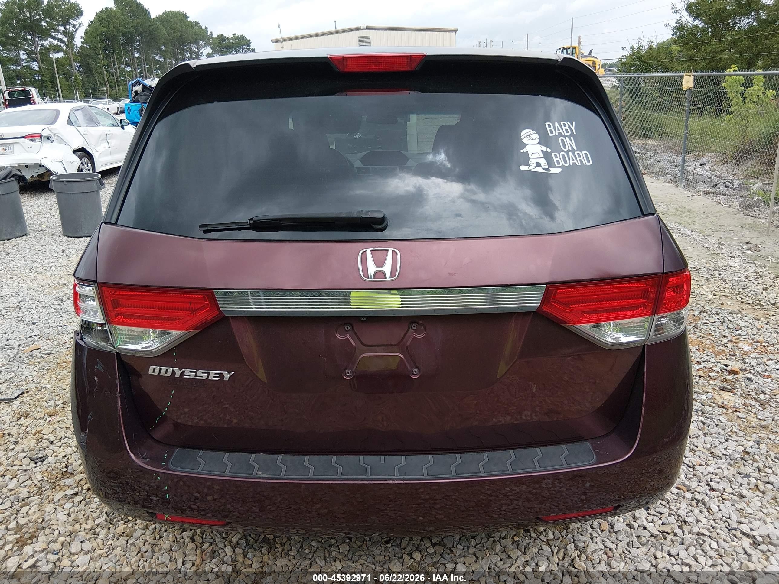 2014 Honda Odyssey Lx Maroon vin: 5FNRL5H20EB088980