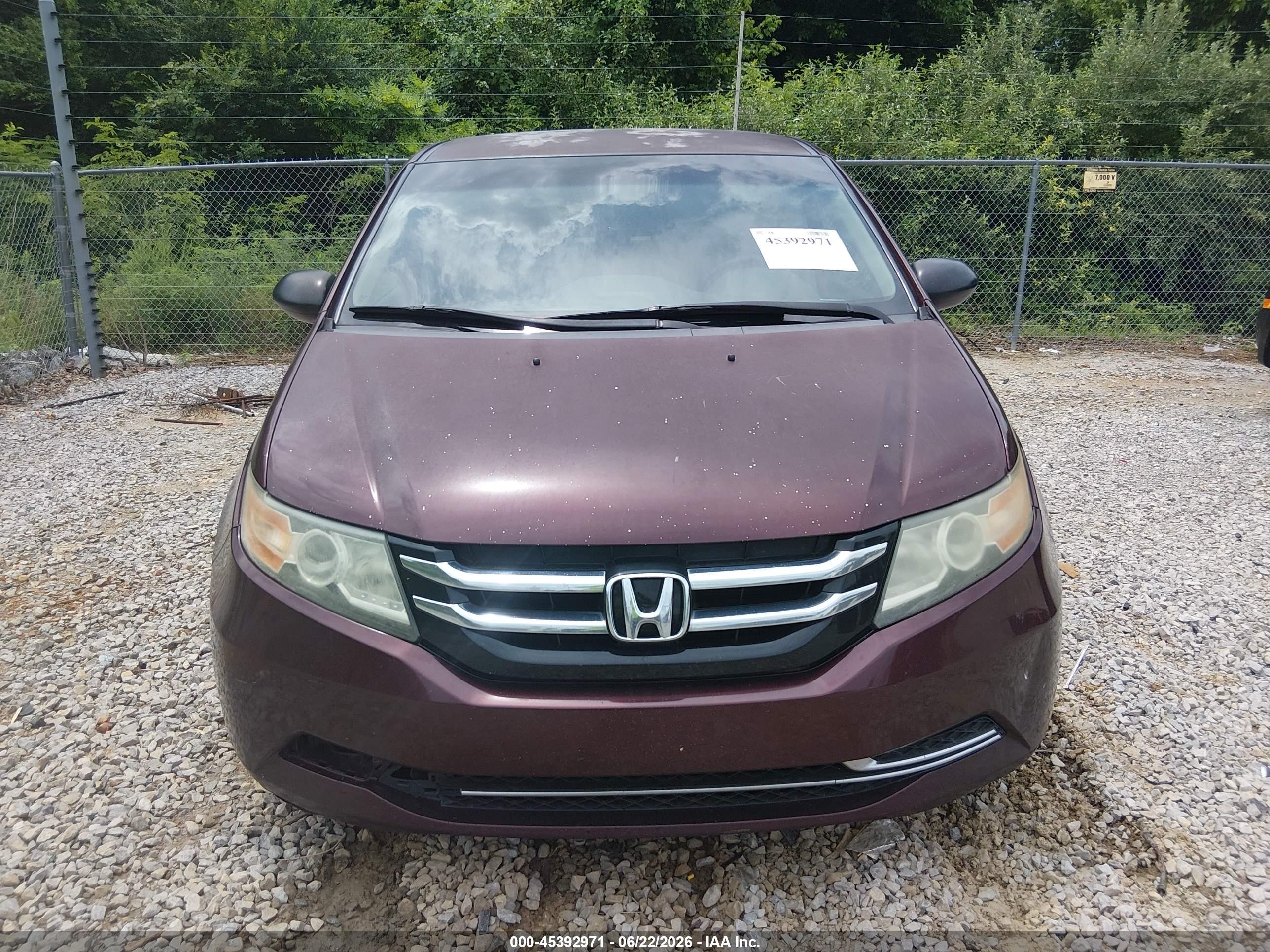 2014 Honda Odyssey Lx Maroon vin: 5FNRL5H20EB088980