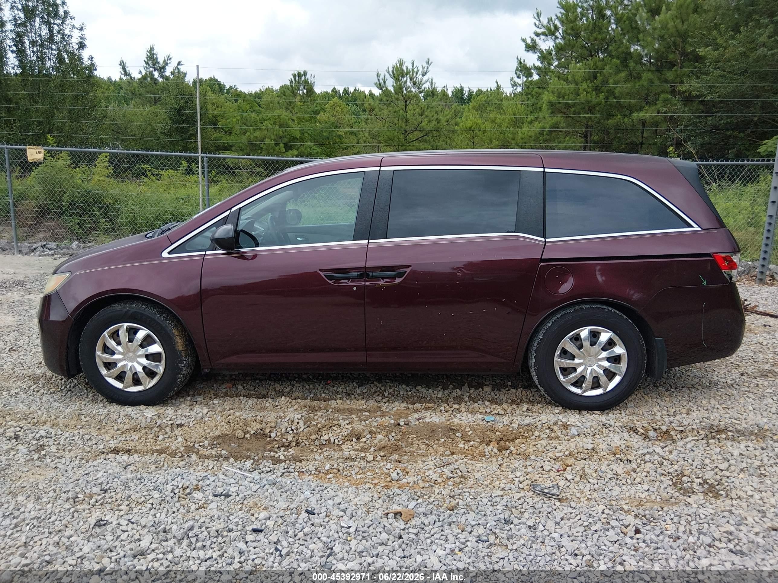 2014 Honda Odyssey Lx Maroon vin: 5FNRL5H20EB088980