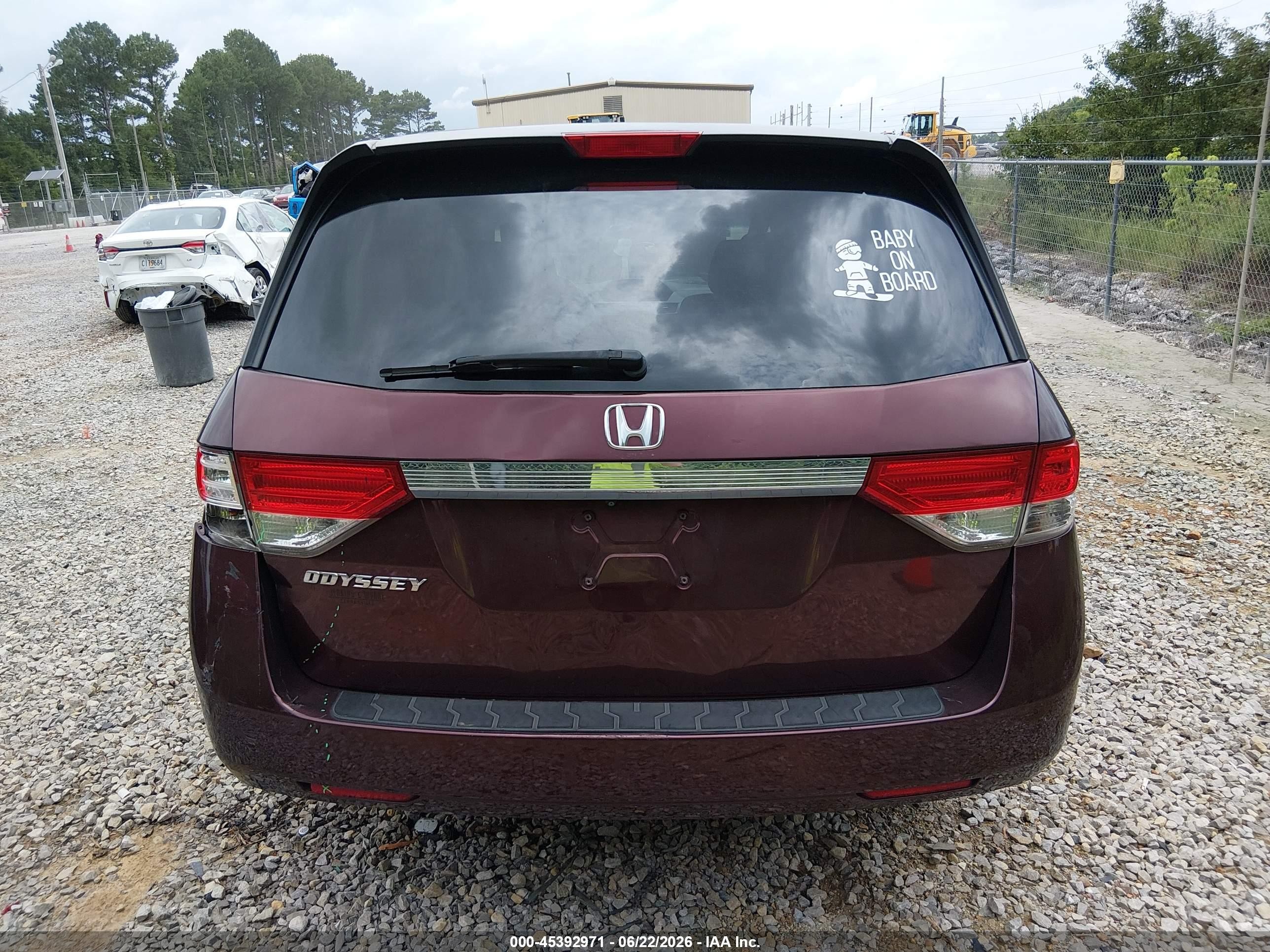 2014 Honda Odyssey Lx Maroon vin: 5FNRL5H20EB088980