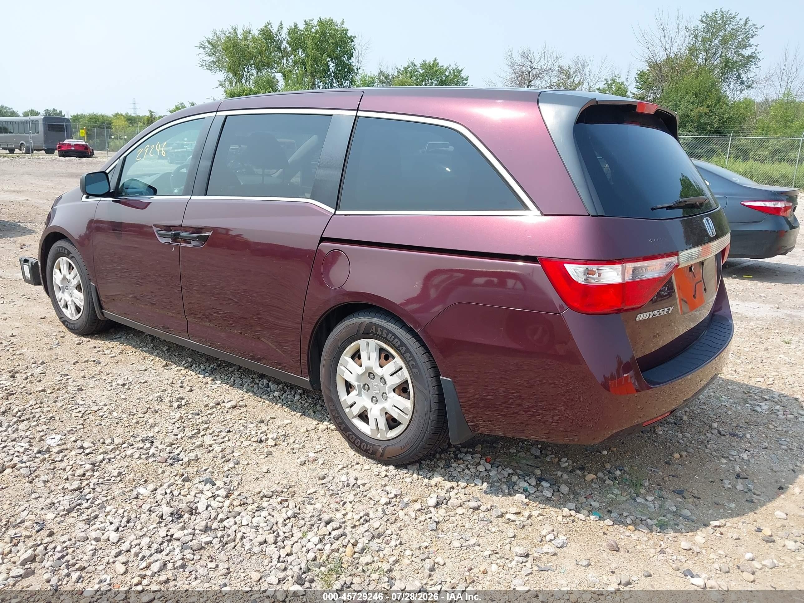 2011 Honda Odyssey Lx Purple vin: 5FNRL5H21BB036687