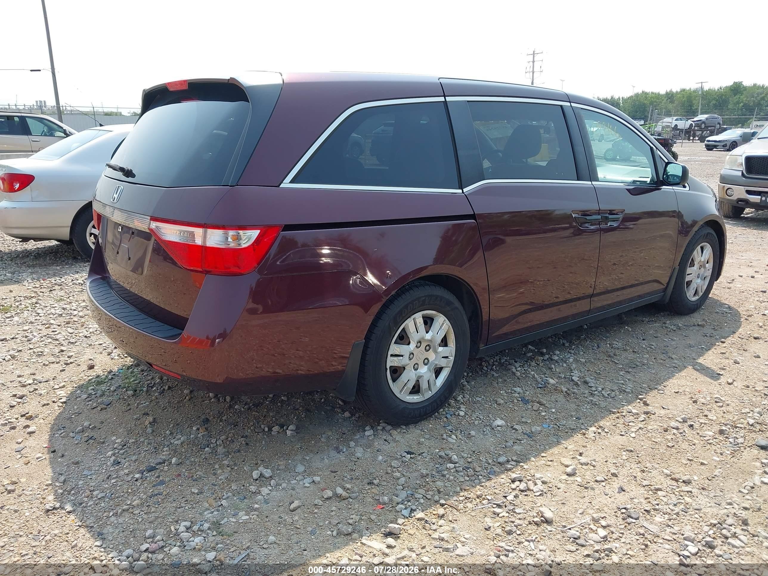 2011 Honda Odyssey Lx Purple vin: 5FNRL5H21BB036687