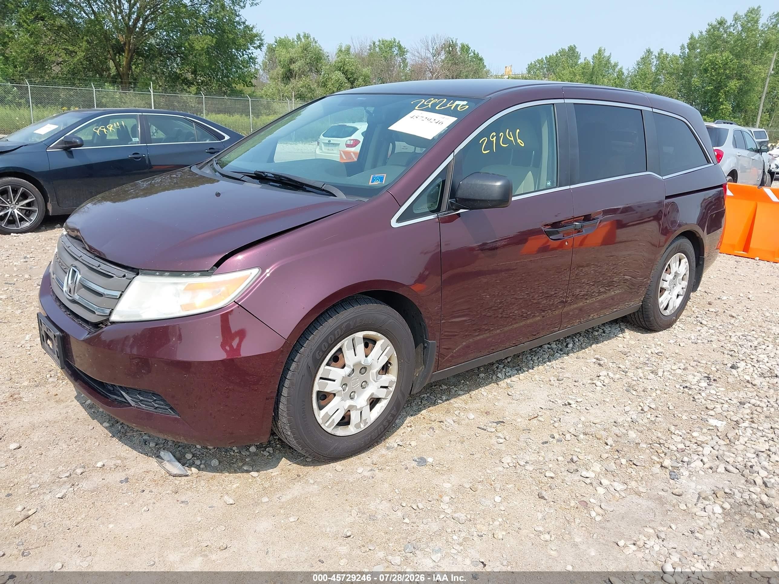 2011 Honda Odyssey Lx Purple vin: 5FNRL5H21BB036687