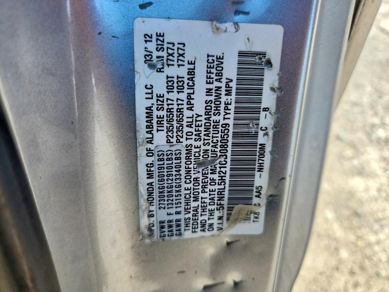 2012 Honda Odyssey Lx Silver vin: 5FNRL5H21CB080559