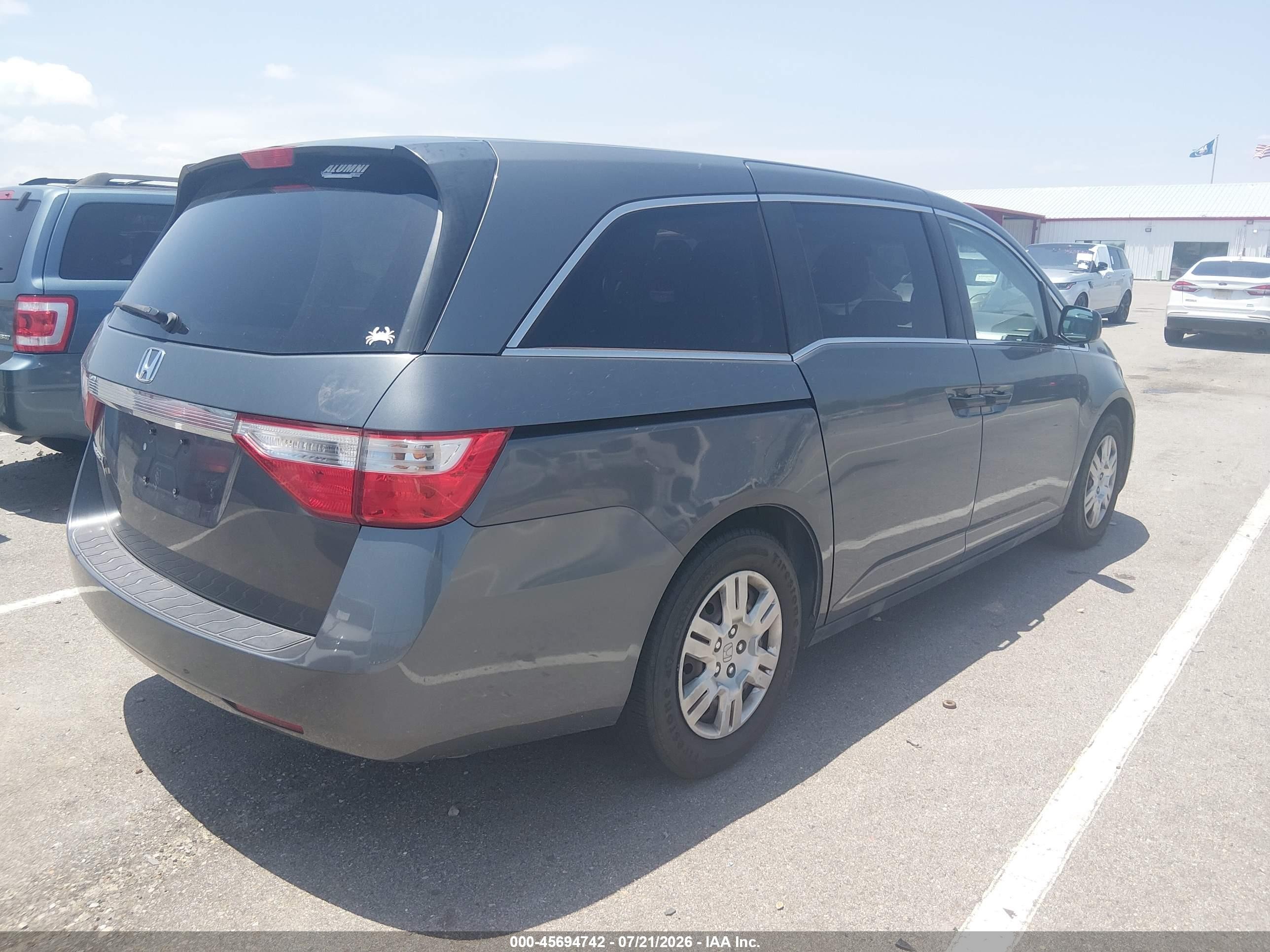 2013 Honda Odyssey Lx Серый vin: 5FNRL5H21DB025059