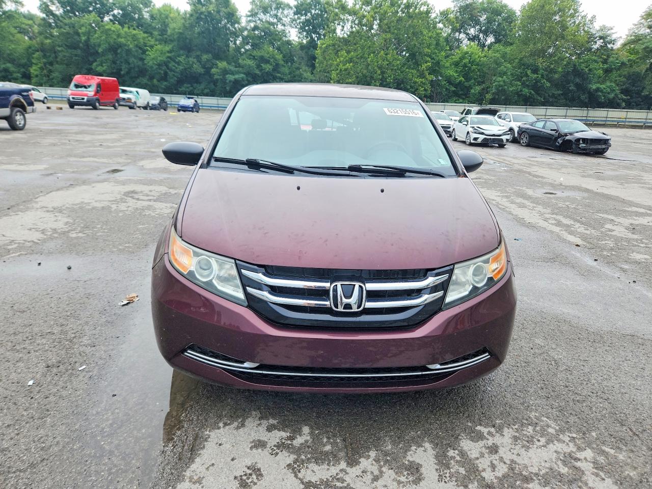 2014 Honda Odyssey Lx Burgundy vin: 5FNRL5H21EB008814