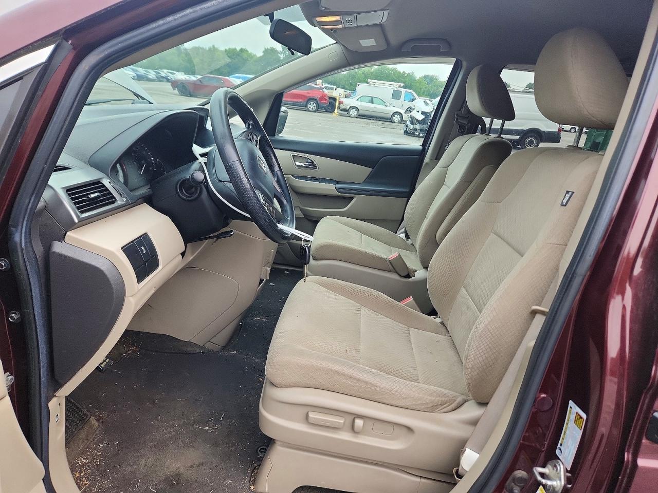 2014 Honda Odyssey Lx Burgundy vin: 5FNRL5H21EB008814