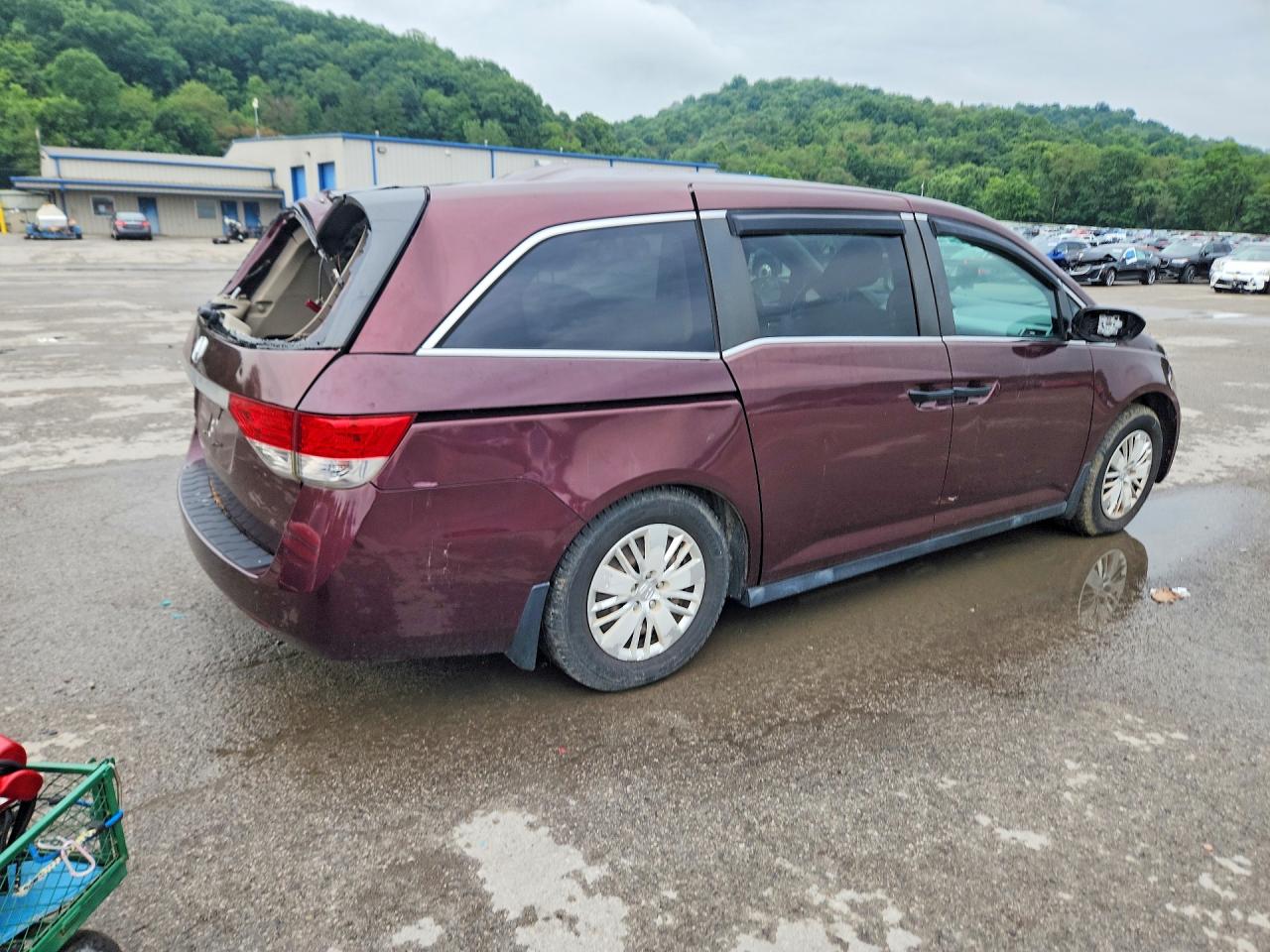 2014 Honda Odyssey Lx Burgundy vin: 5FNRL5H21EB008814