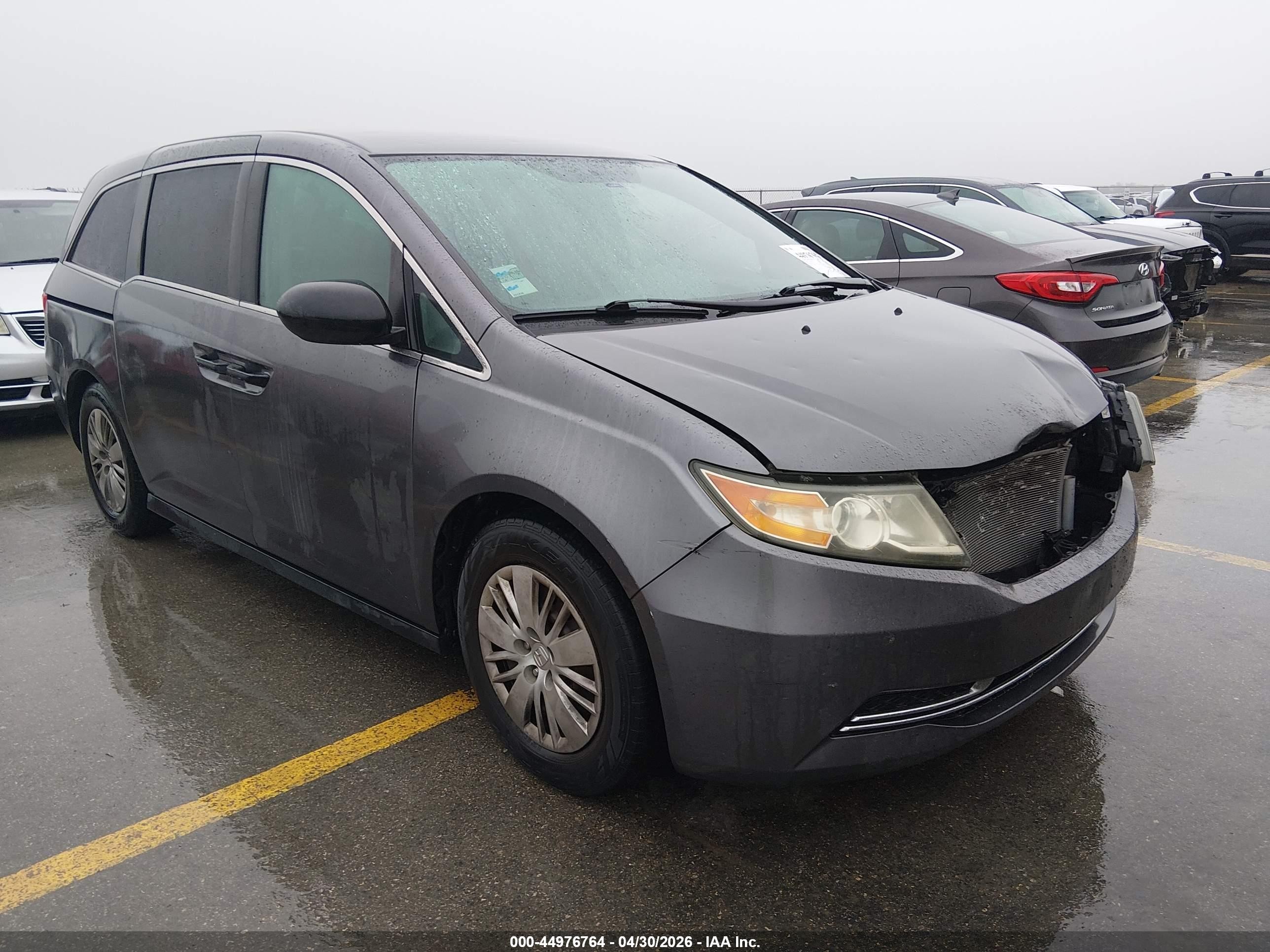 2014 Honda Odyssey Lx Gray vin: 5FNRL5H21EB011177