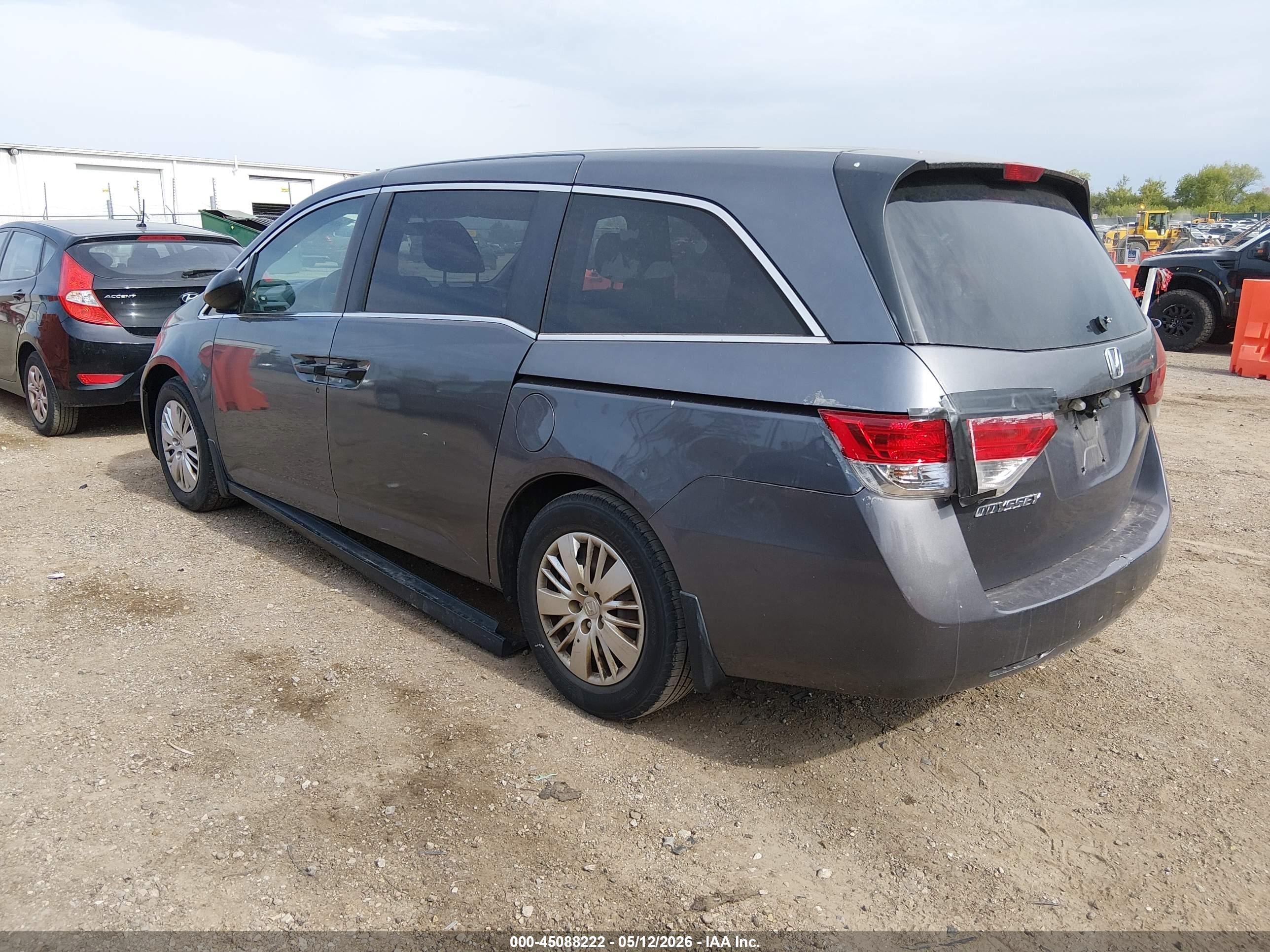 2015 Honda Odyssey Lx Gray vin: 5FNRL5H21FB127321