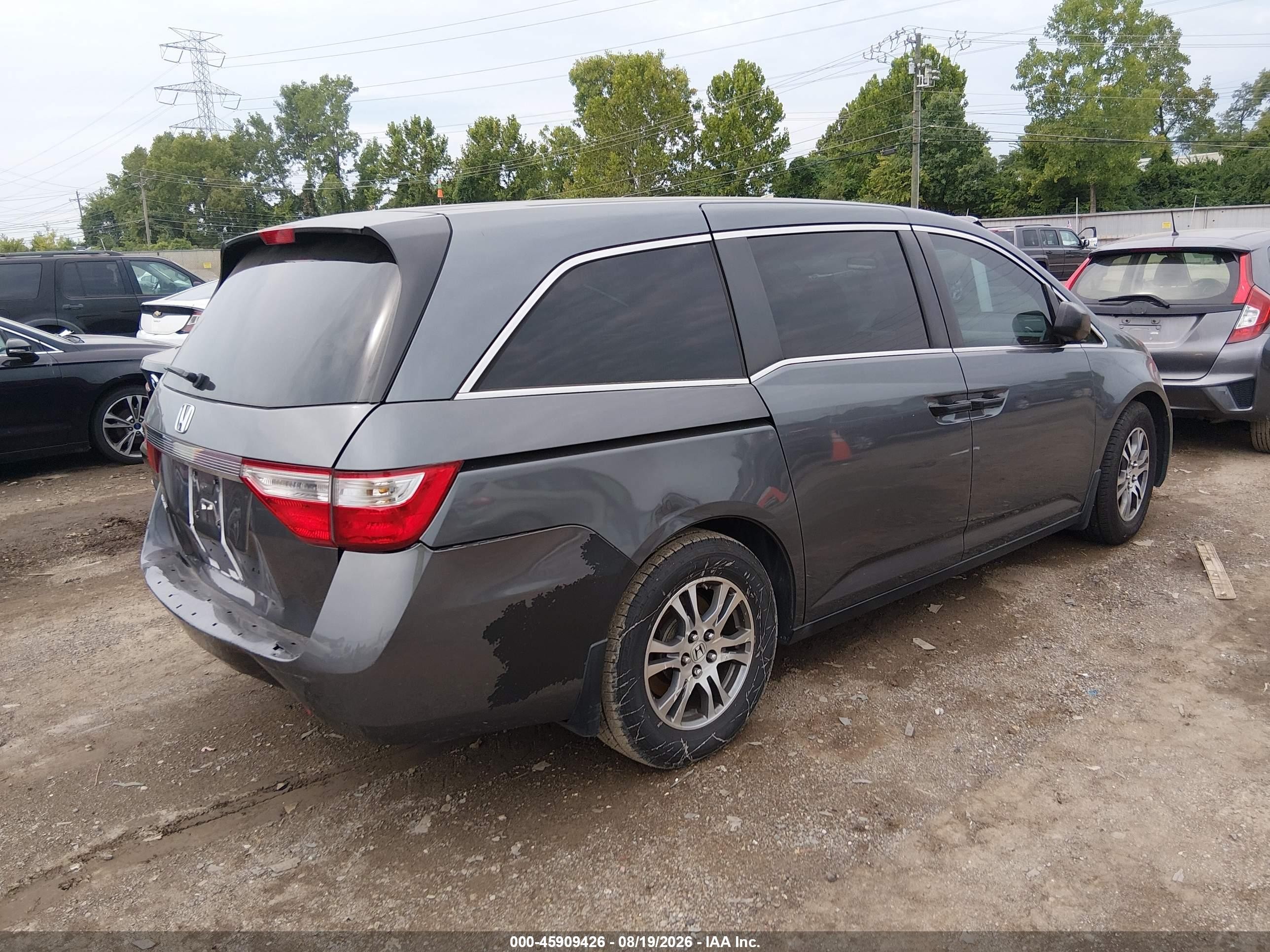 2011 Honda Odyssey Lx Gray vin: 5FNRL5H22BB024838