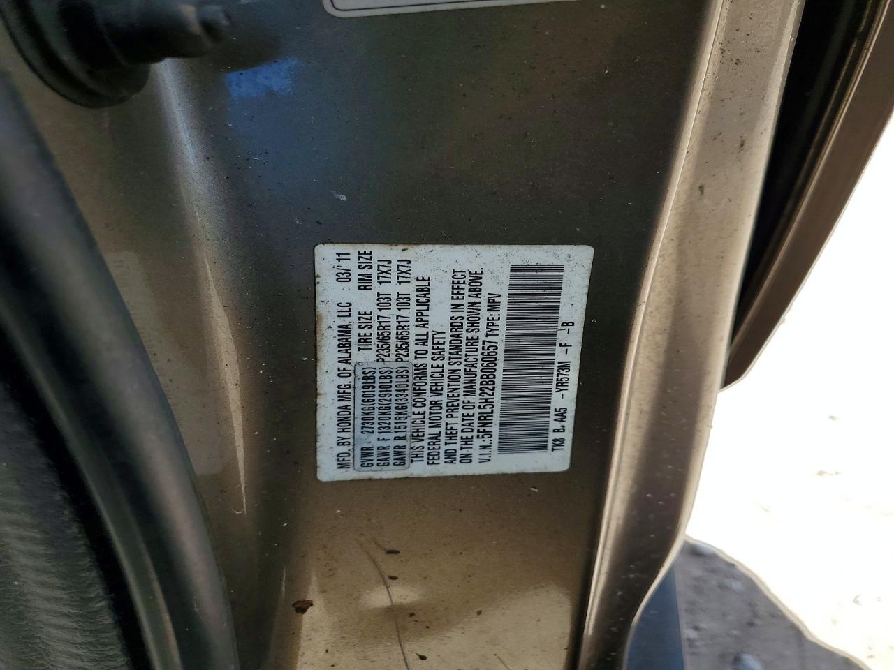 2011 Honda Odyssey Lx Золотой vin: 5FNRL5H22BB060657