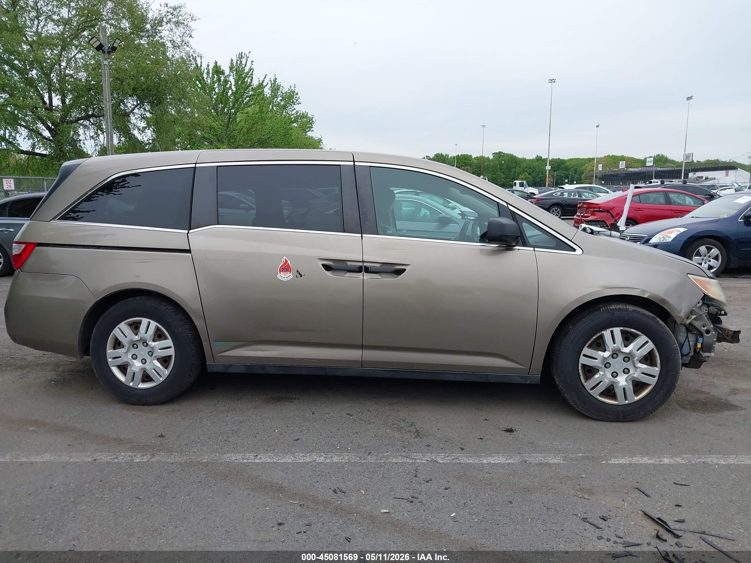 2012 Honda Odyssey Lx Коричневый vin: 5FNRL5H22CB127825