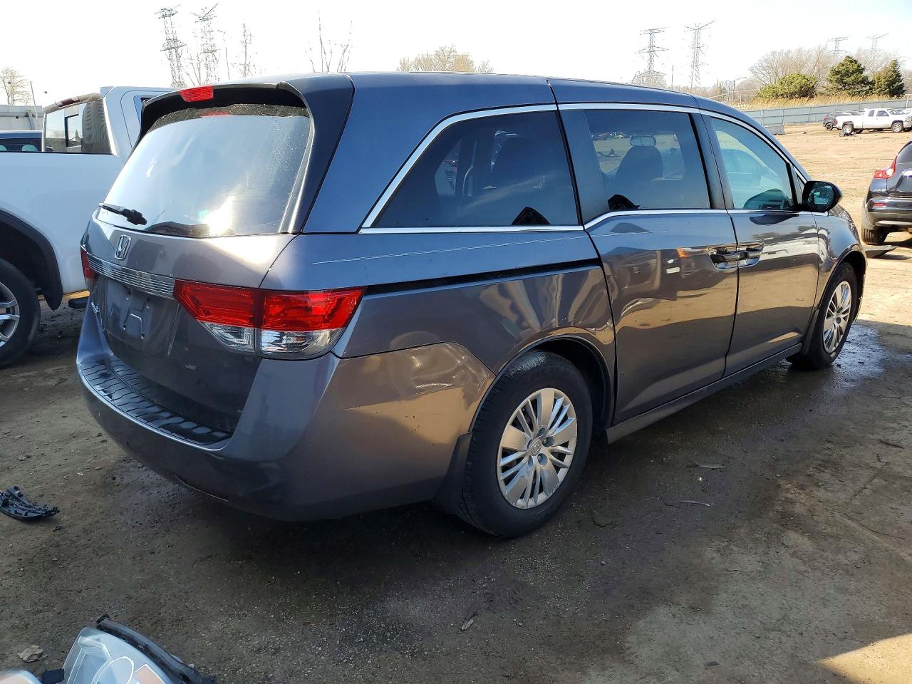 2015 Honda Odyssey Lx Gray vin: 5FNRL5H22FB095494