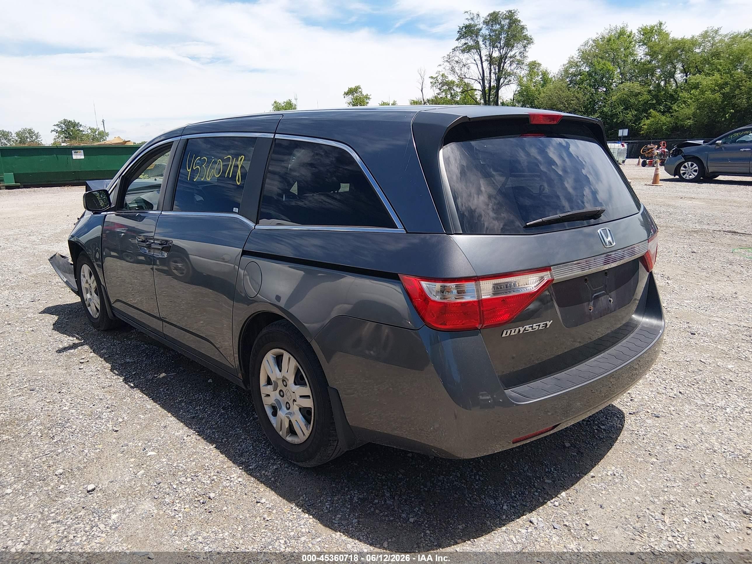 2011 Honda Odyssey Lx Gray vin: 5FNRL5H24BB030236