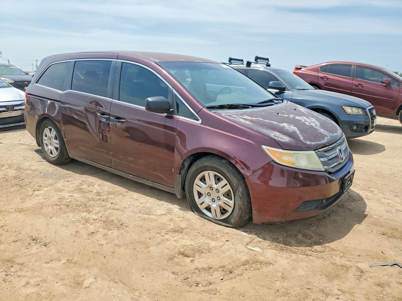 2011 Honda Odyssey Lx Maroon vin: 5FNRL5H24BB083485