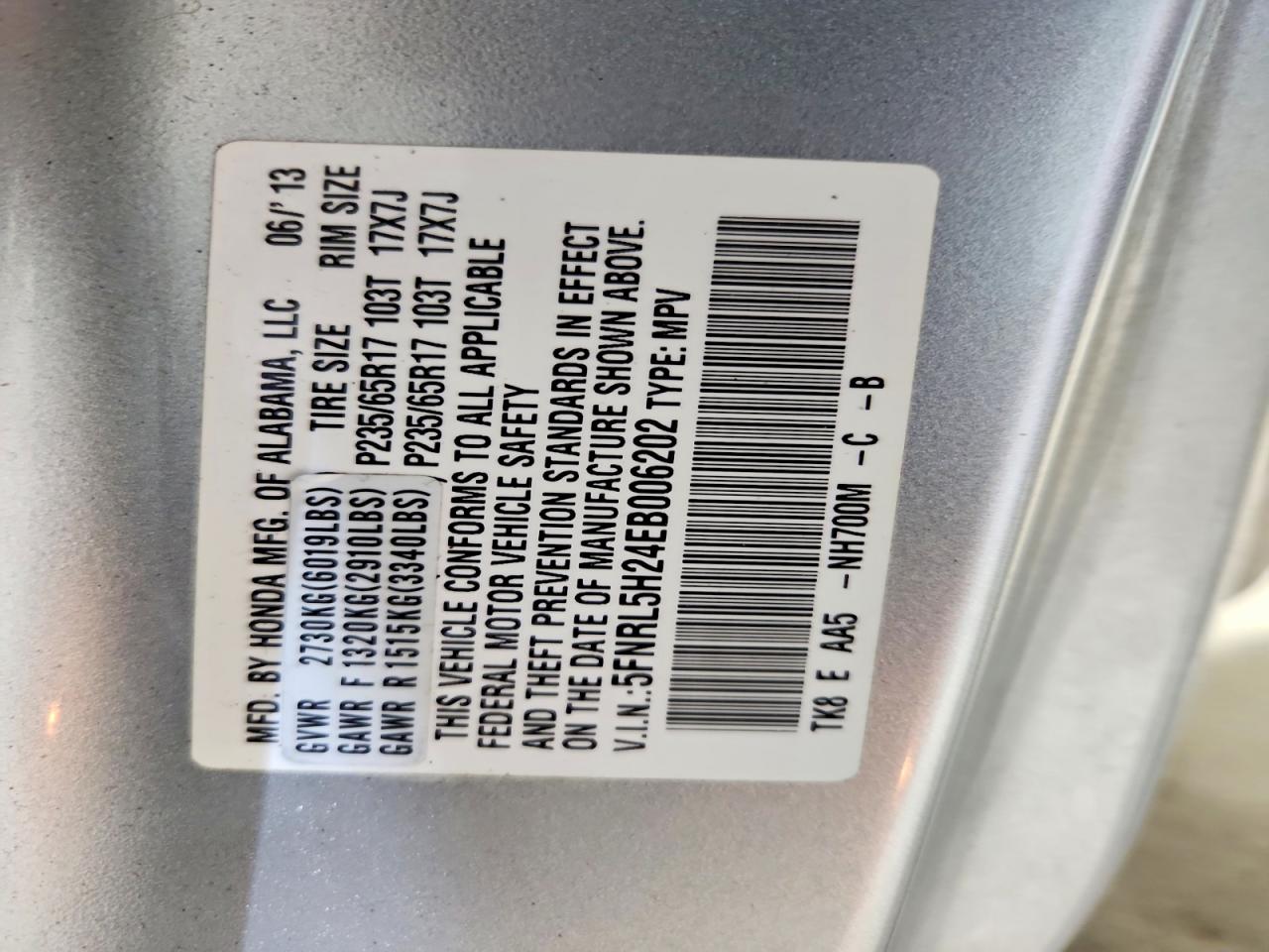 2014 Honda Odyssey Lx Silver vin: 5FNRL5H24EB006202
