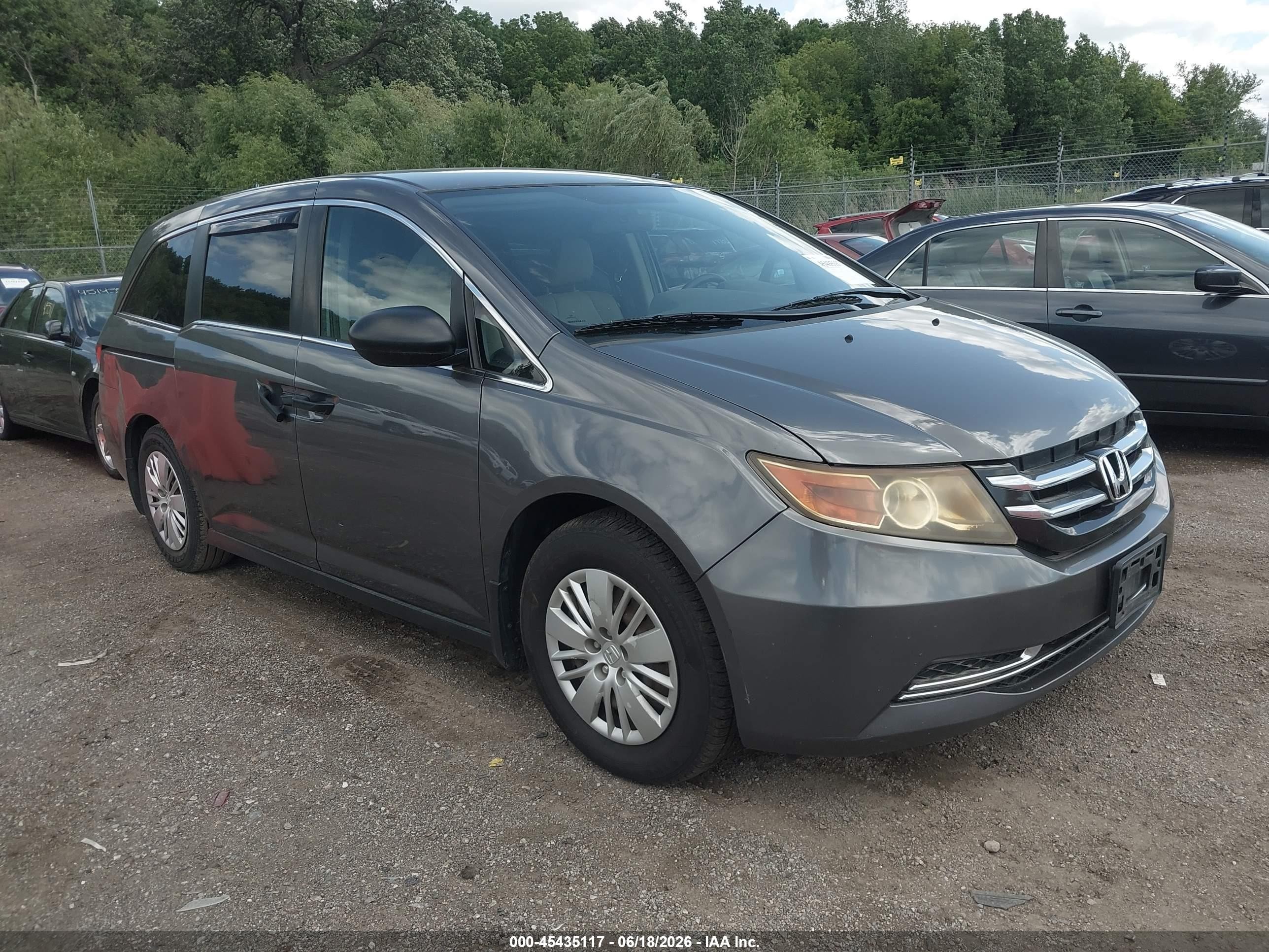 2015 Honda Odyssey Lx Gray vin: 5FNRL5H24FB012051