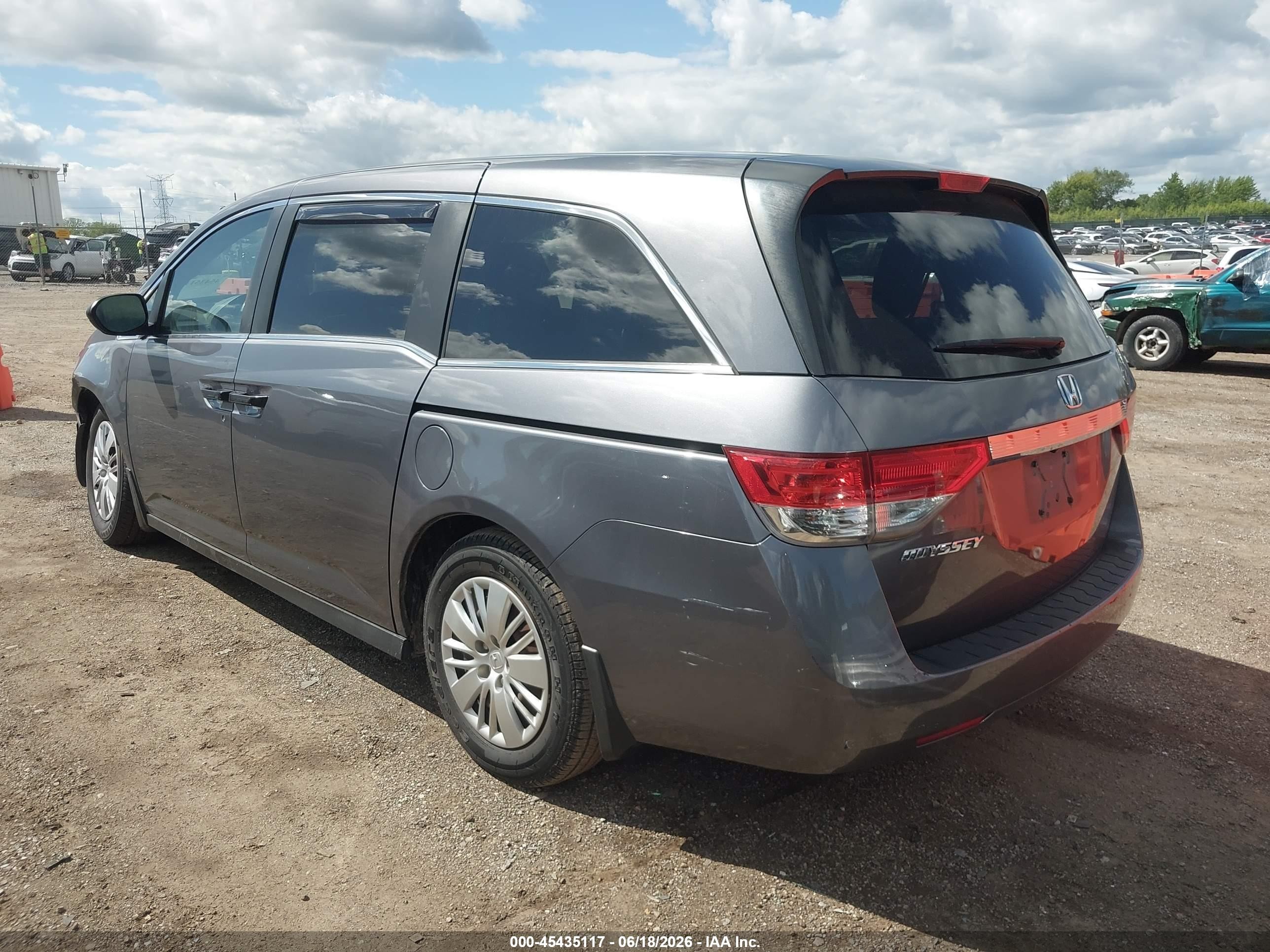 2015 Honda Odyssey Lx Gray vin: 5FNRL5H24FB012051