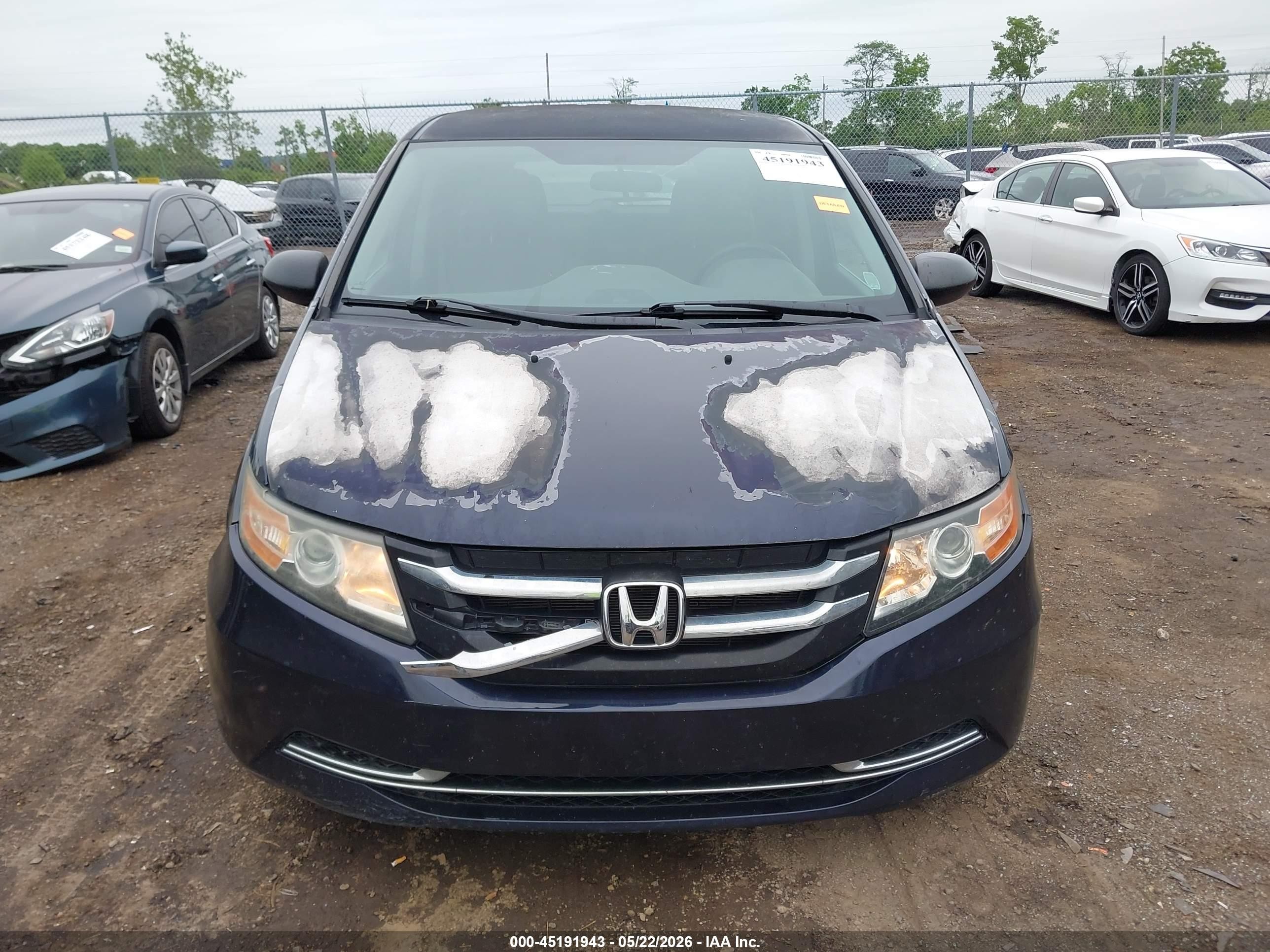 2014 Honda Odyssey Lx Blue vin: 5FNRL5H25EB013059
