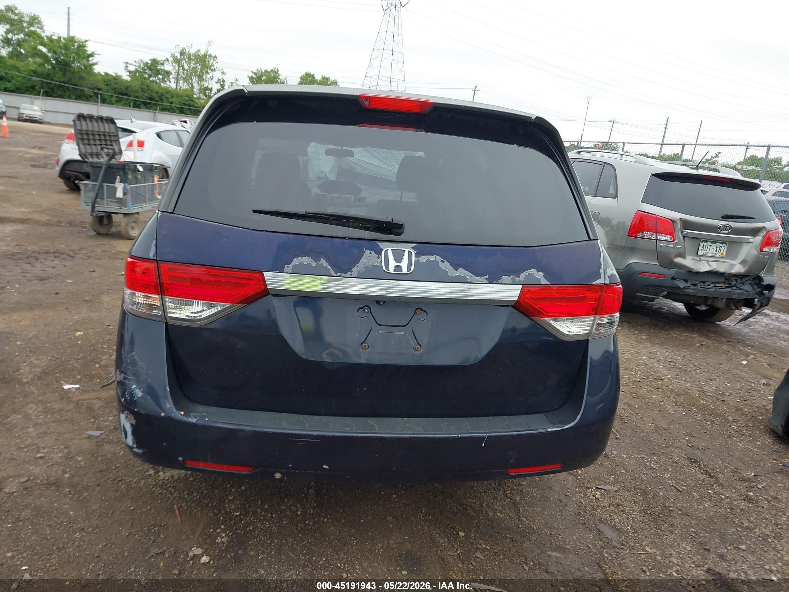 2014 Honda Odyssey Lx Blue vin: 5FNRL5H25EB013059